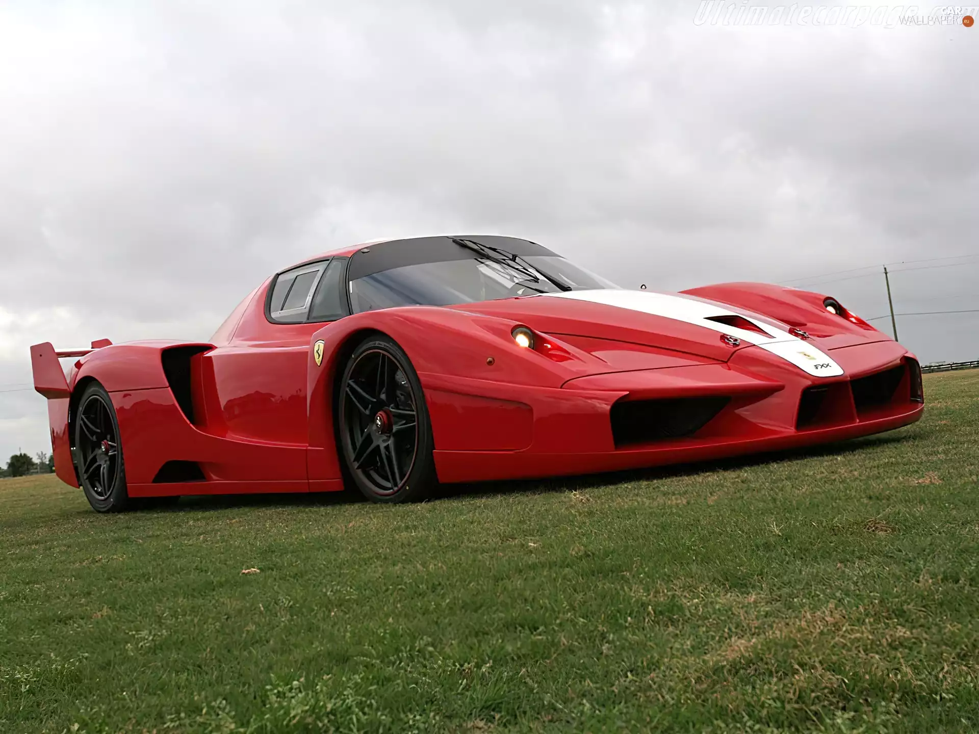grass, Ferrari FXX, headlights