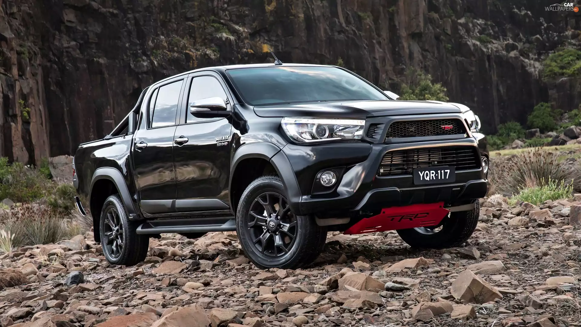 Pickup, black, Toyota Hilux