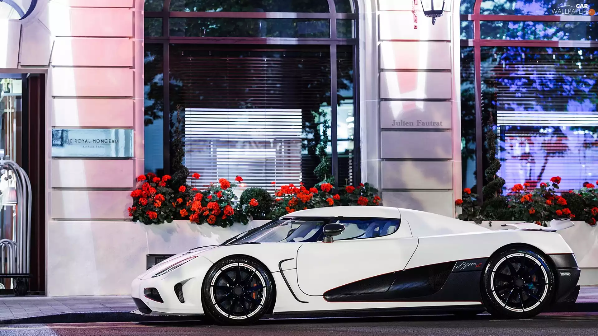 Automobile, Koenigsegg, Windows, Agera, Flowers, Sport, White, house