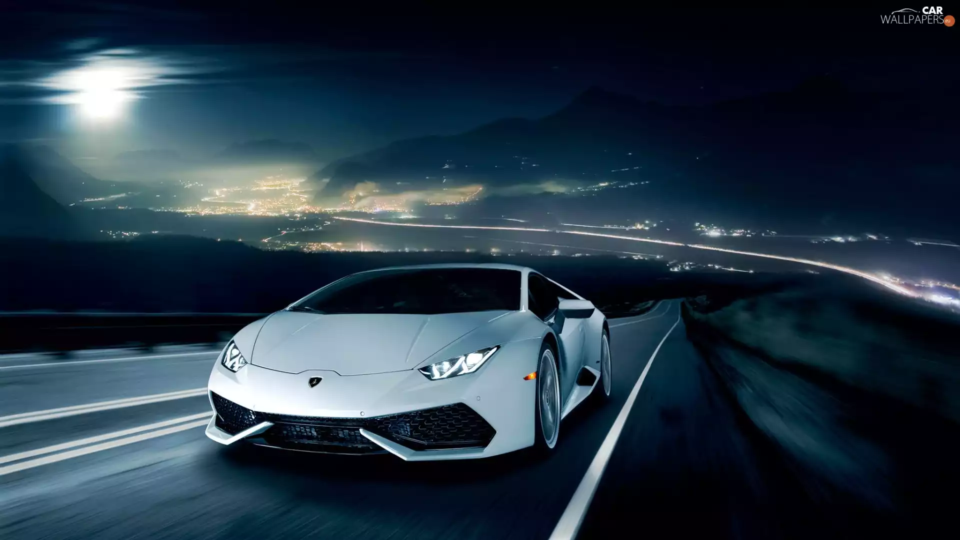 Lamborghini, Way, Night, Huracan