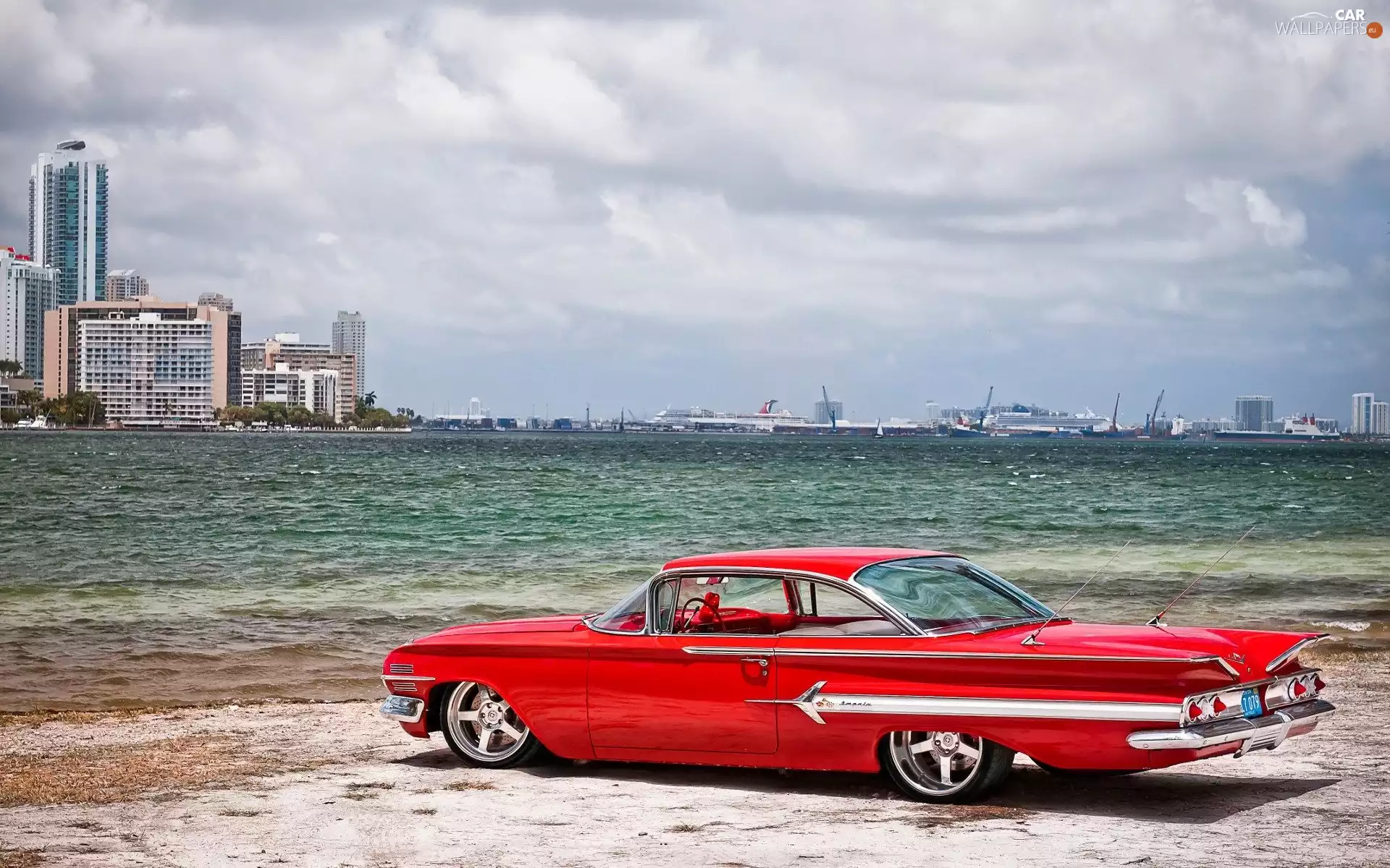sea, Red, Chevrolet Impala