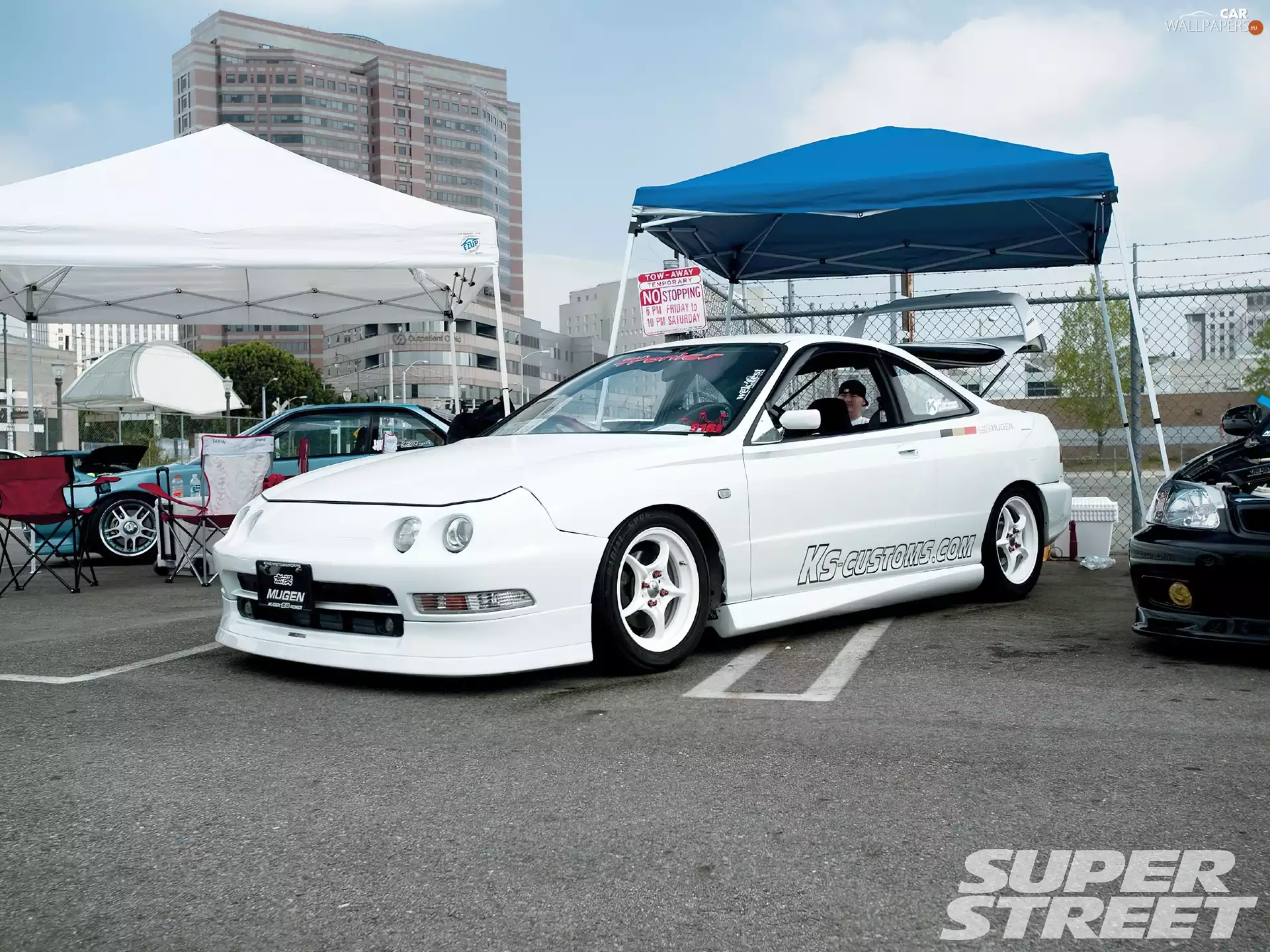 Acura Integra, White, wheels, Racing