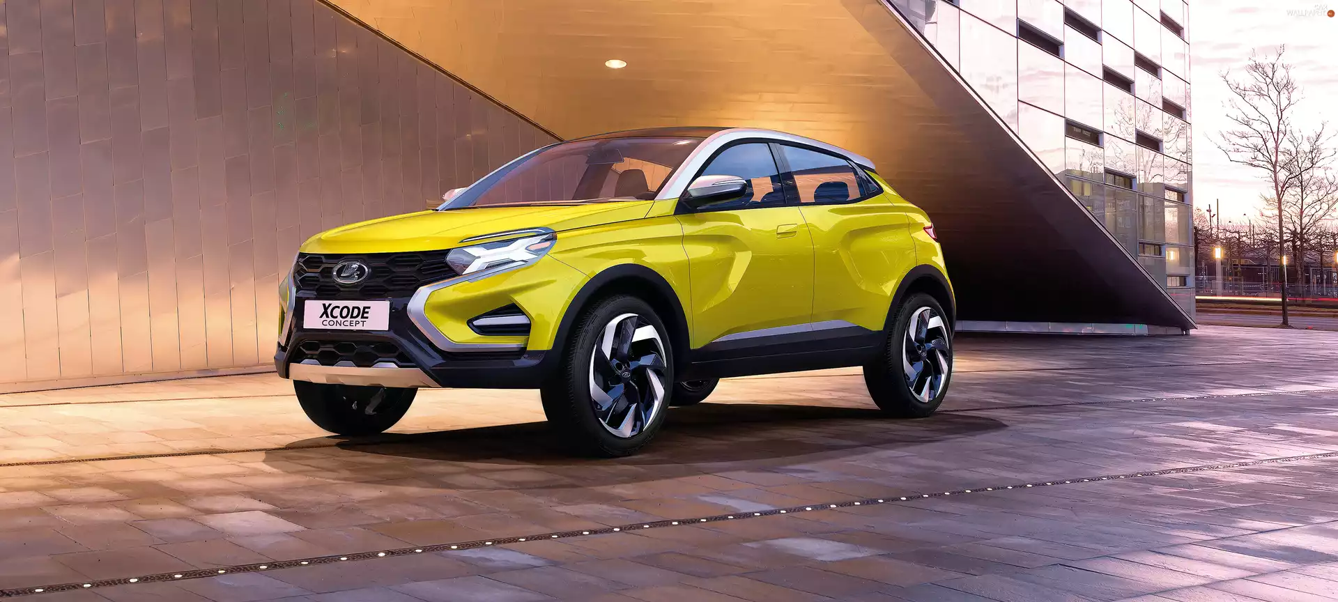 2016, Yellow Honda, Lada XCode SUV Concept