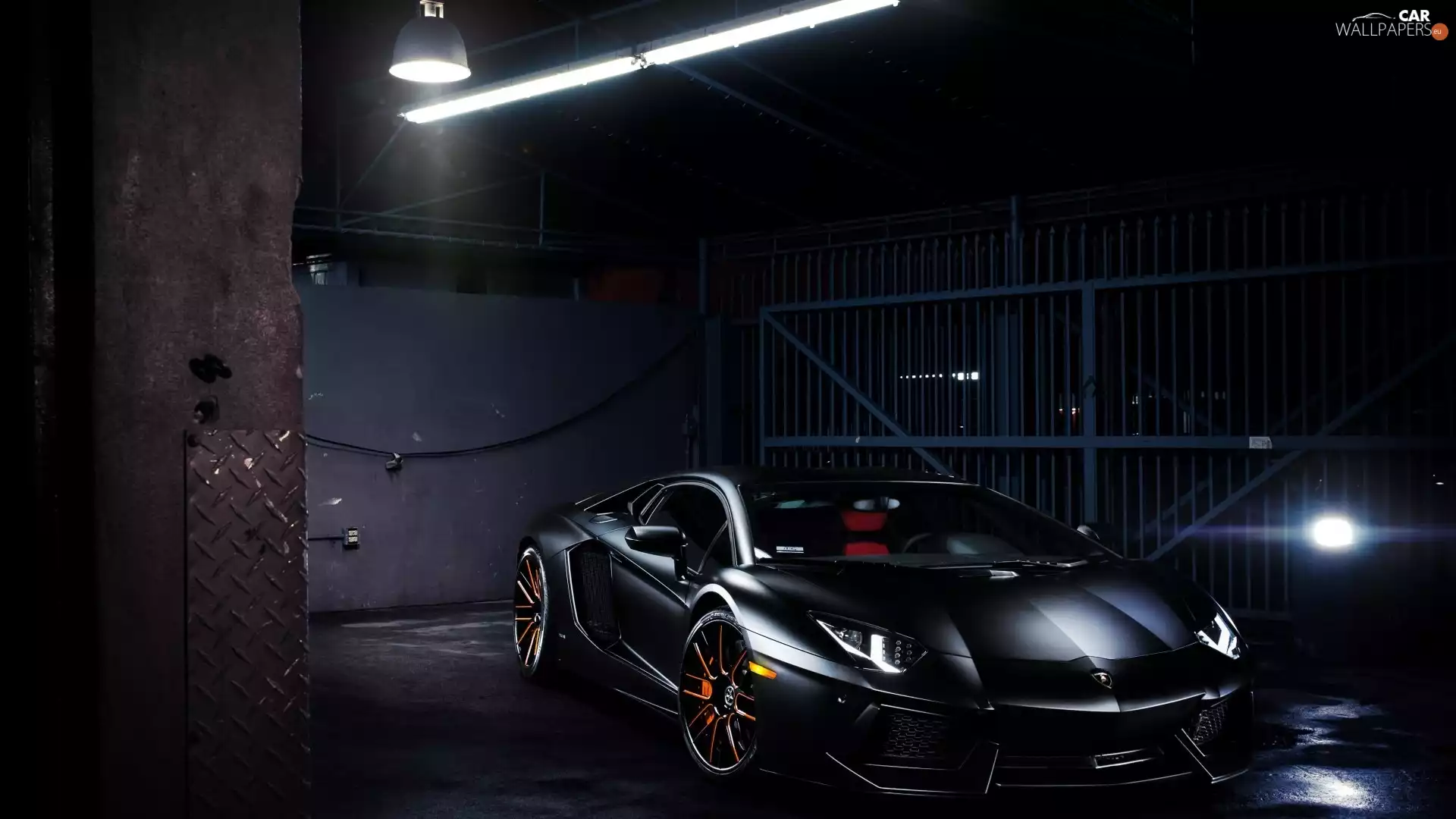 Black, Lamborghini, Aventador, motor car