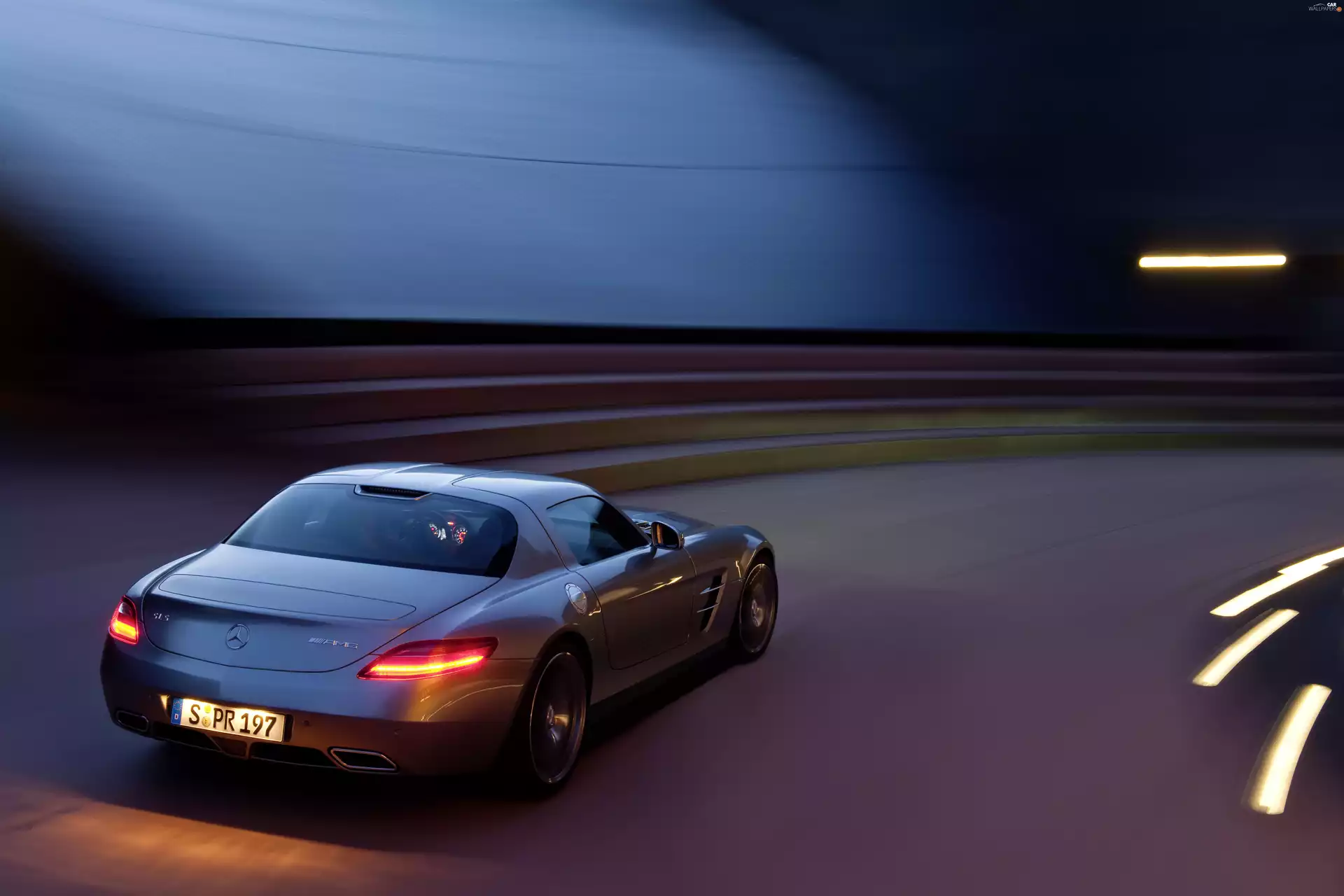 Mercedes Benz SLS, Lamps, Back, AMG