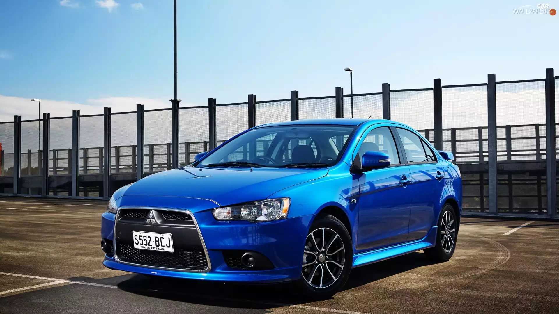 2014, blue, Mitsubishi Lancer ES Sport