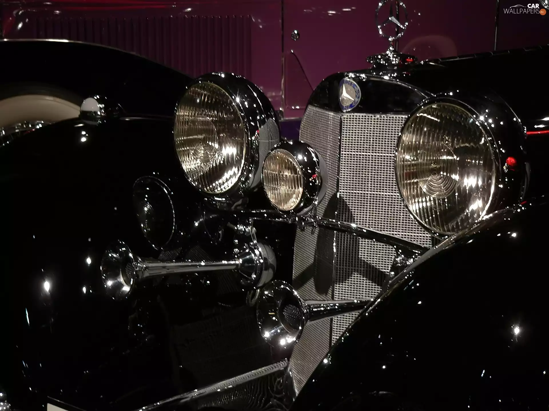 Mercedes, light, horn, Classic Cars