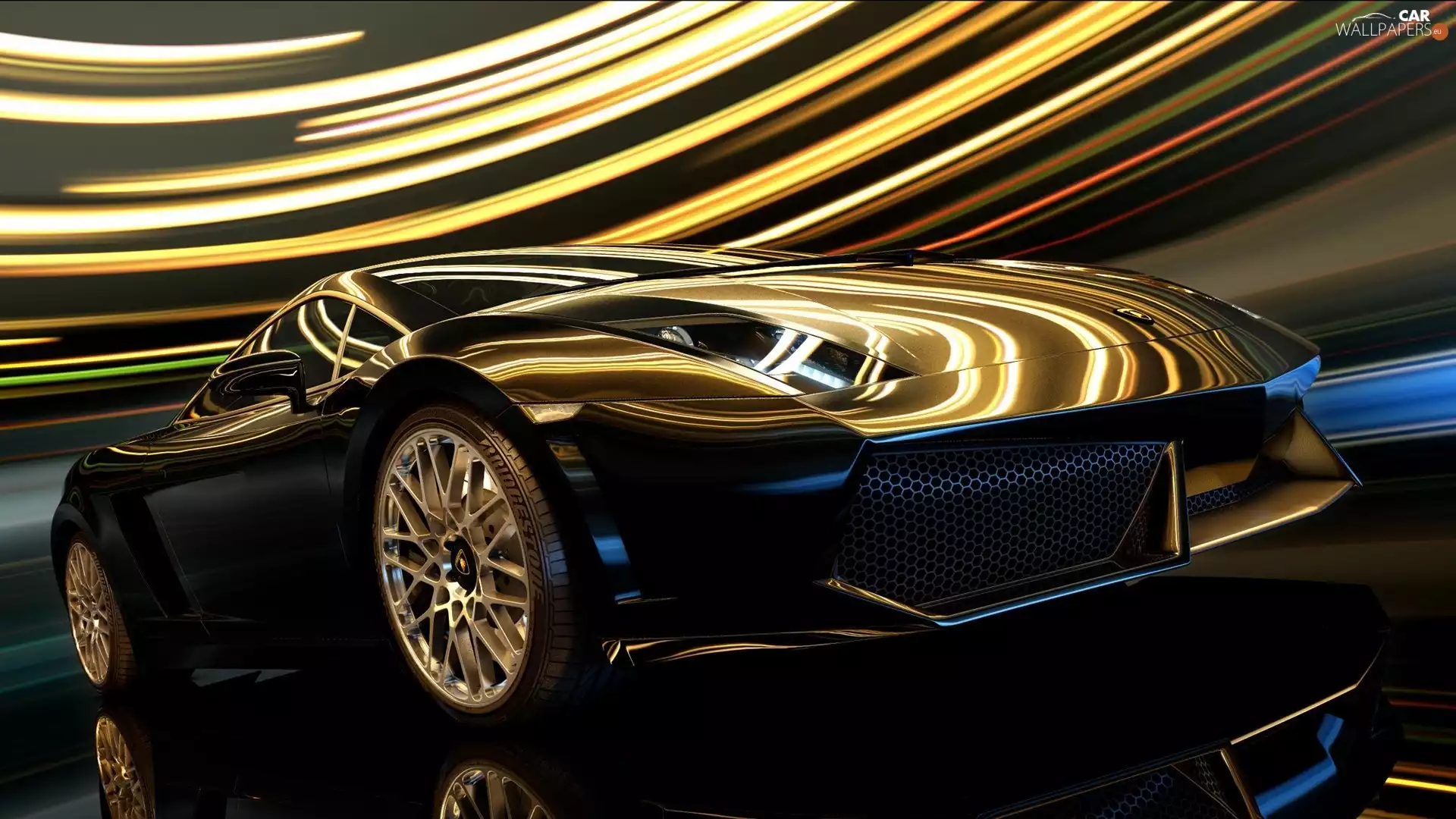 Black, light, Lamborghini, motor car