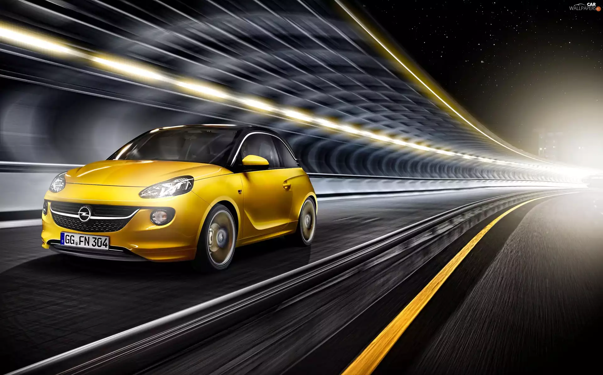 ligh, Opel Adam, flash, Way, Yellow, sun, luminosity