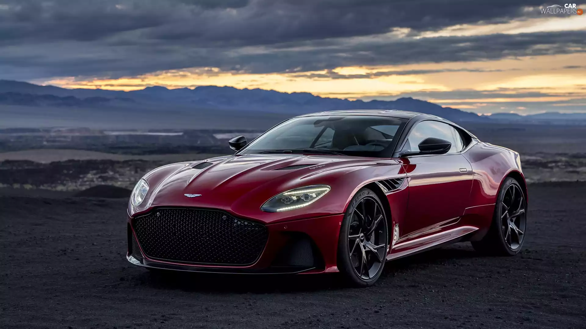 clouds, Red, Aston Martin DBS Superleggera