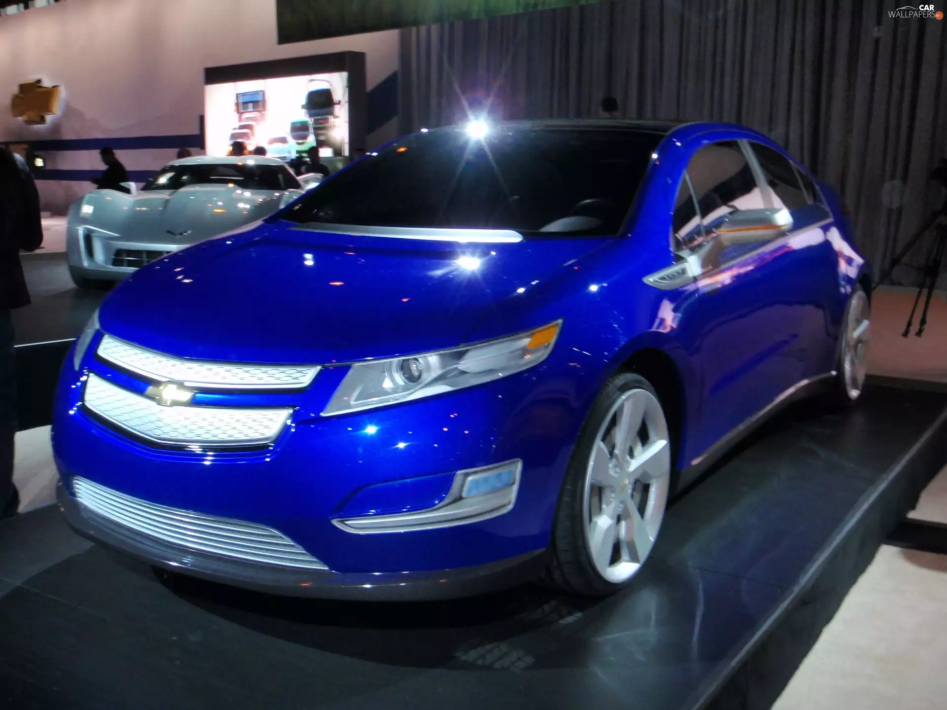 Chevrolet Volt, blue, Metalic