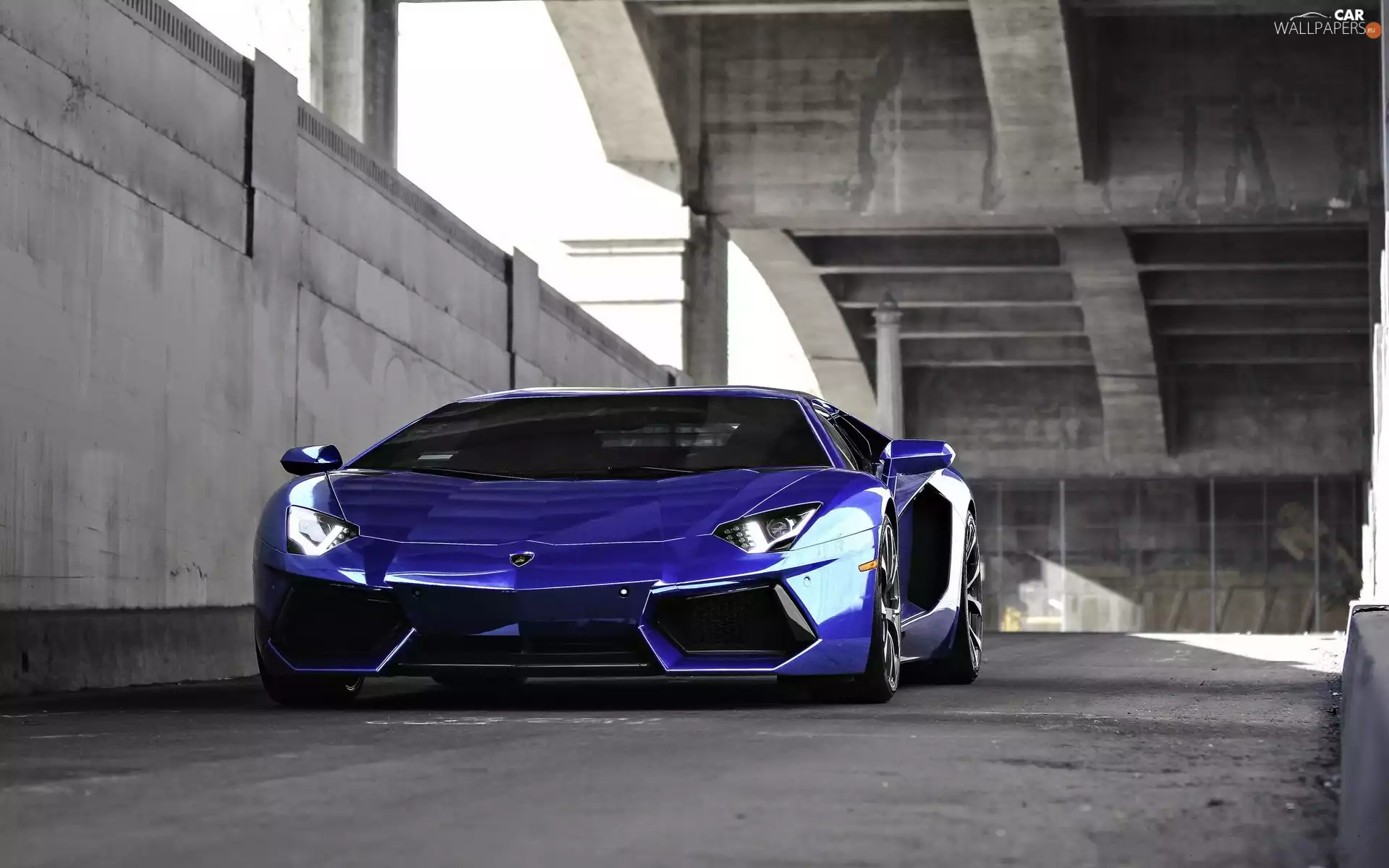 Lamborghini Aventador, blue, Metalic