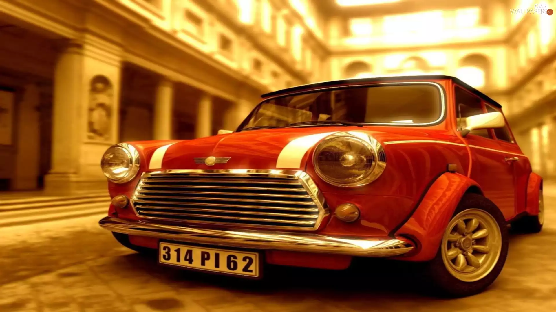 Mini, Red, Automobile