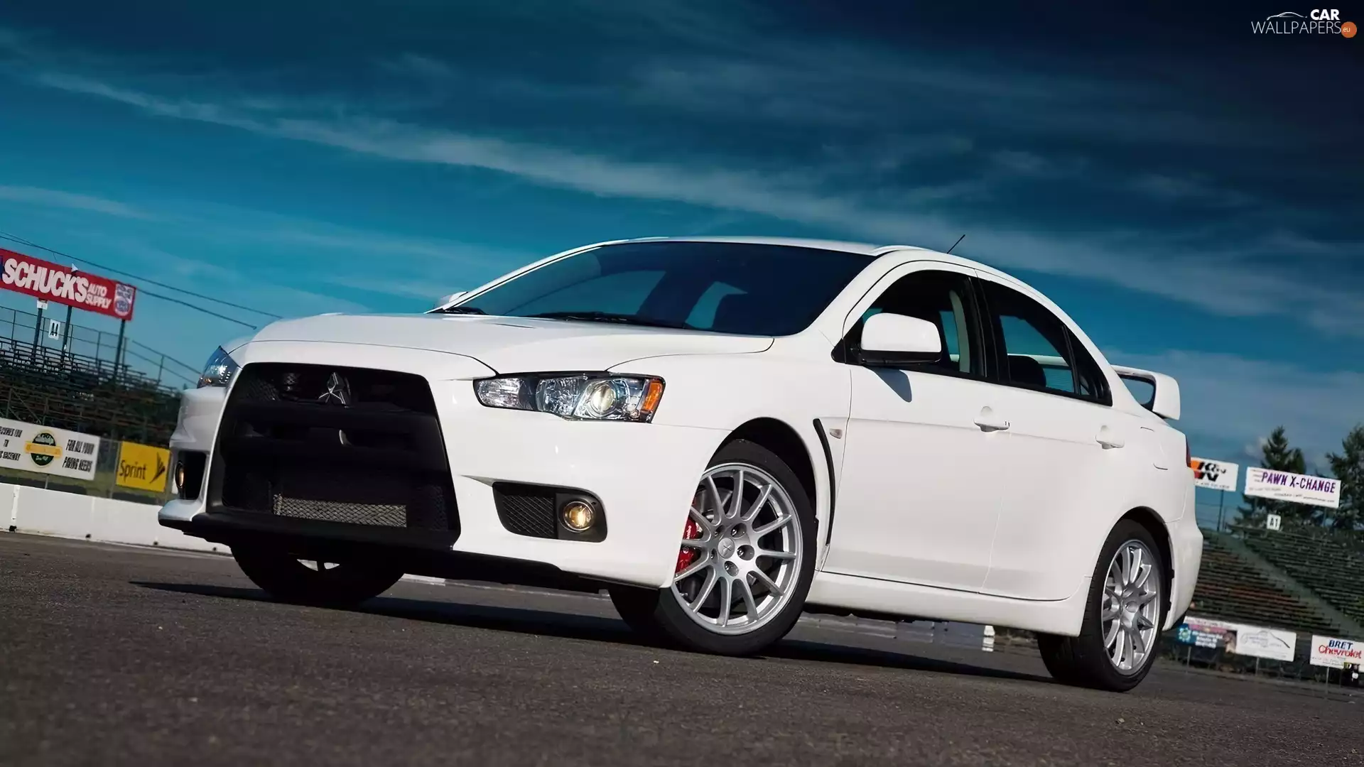 White, Mitsubishi Lancer, Evolution, Automobile