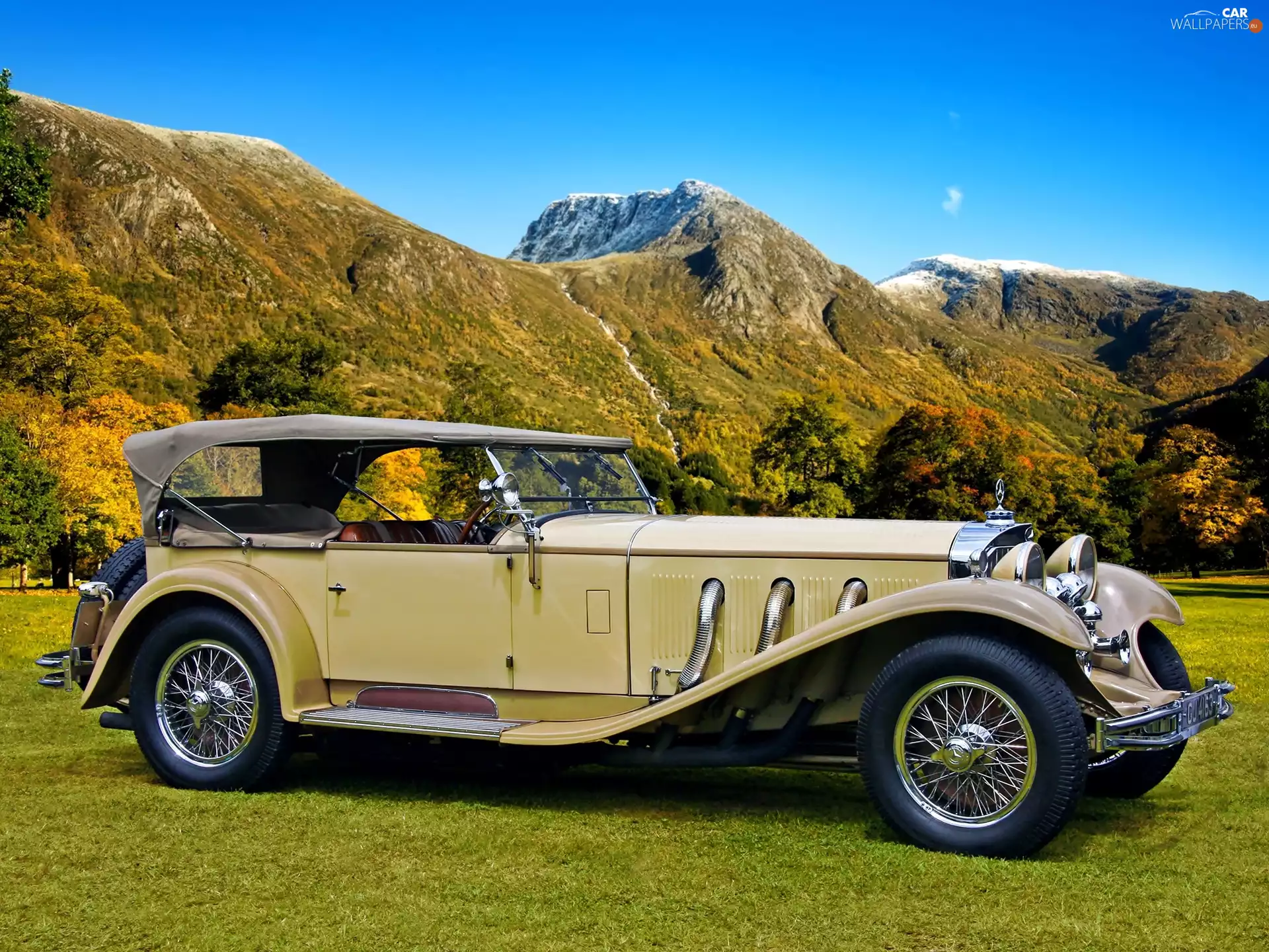 Mountains, Automobile, antique