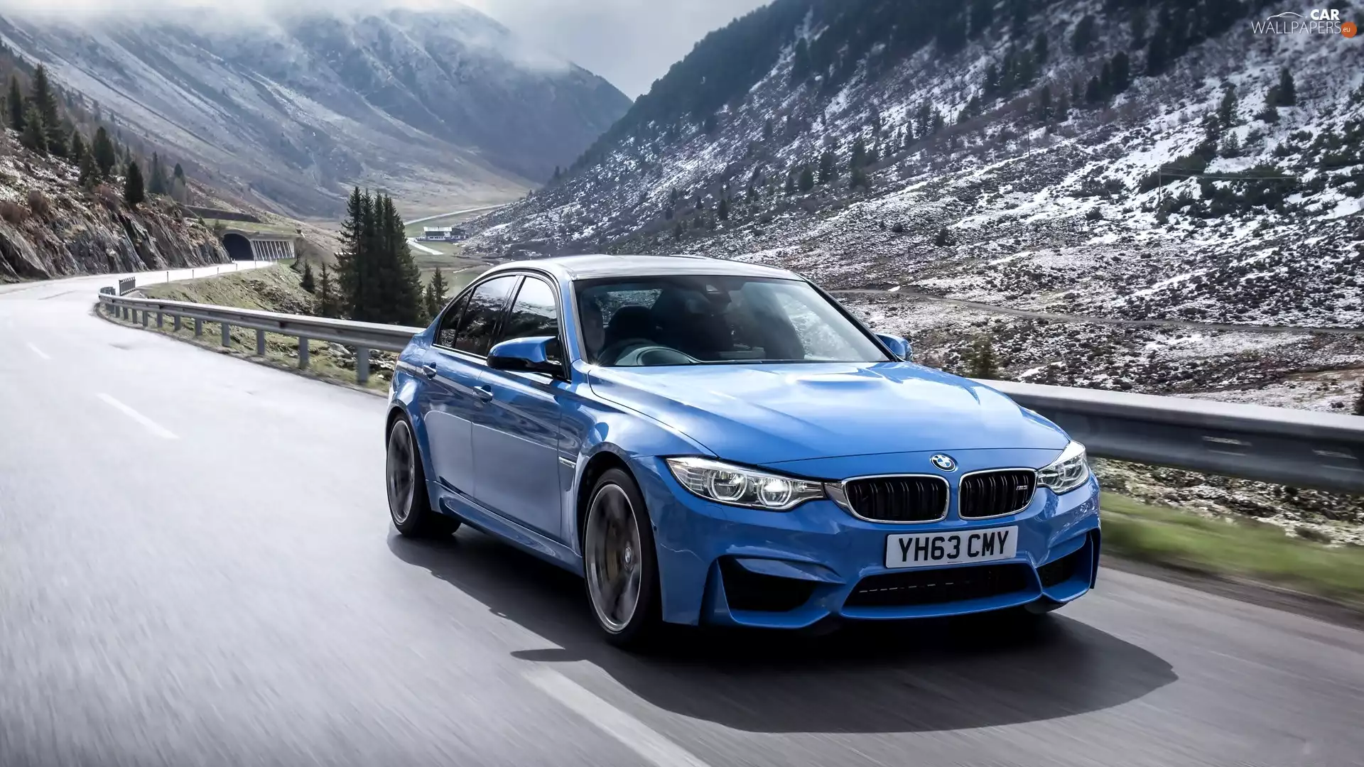 Way, Mountains, BMW, M4, Blue