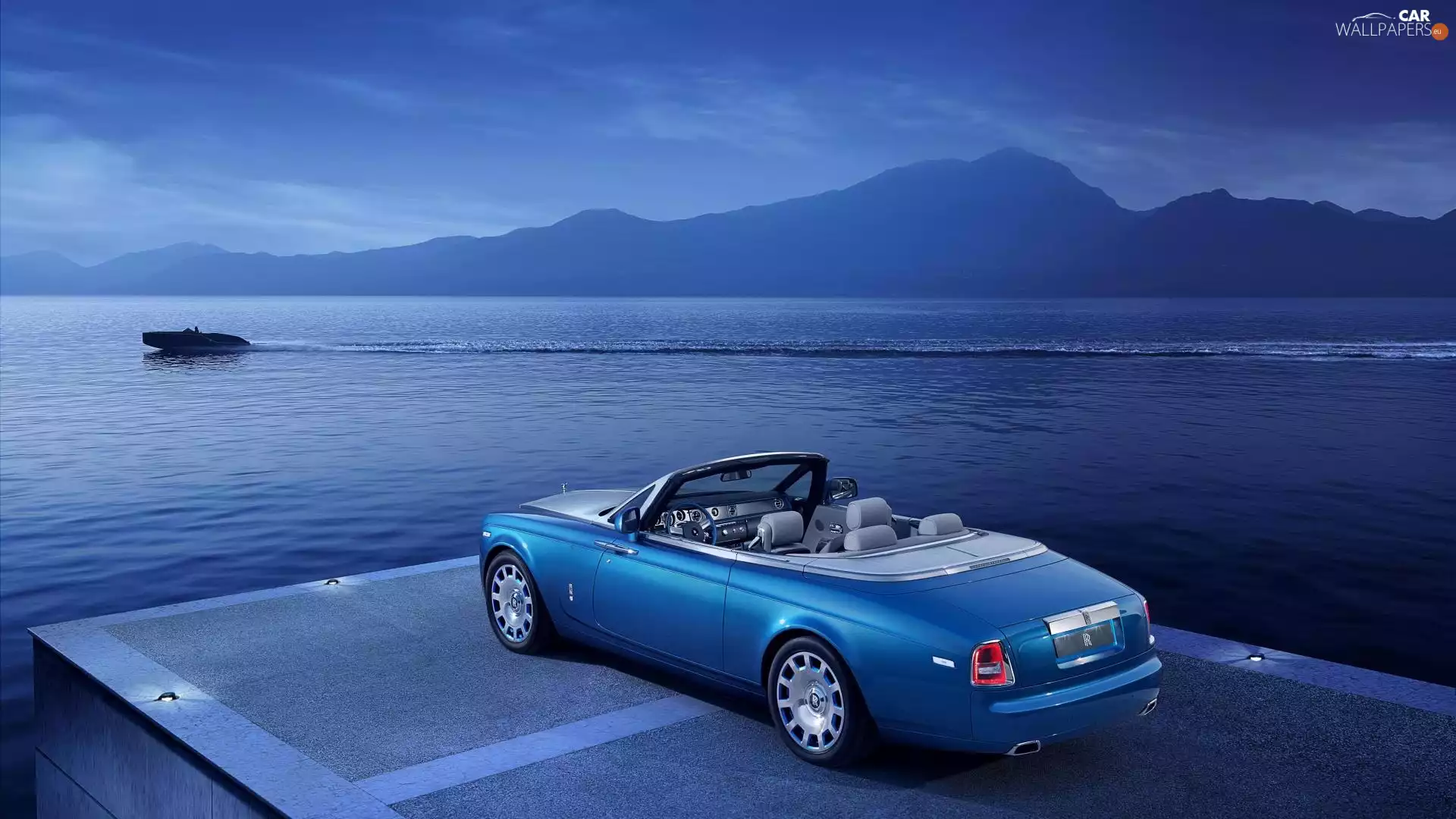 Automobile, Mountains, Rolls-Royce, water