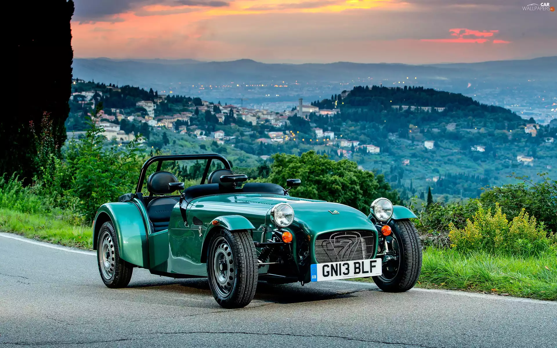 Seven, 160, town, Way, panorama, Caterham, Automobile, Mountains