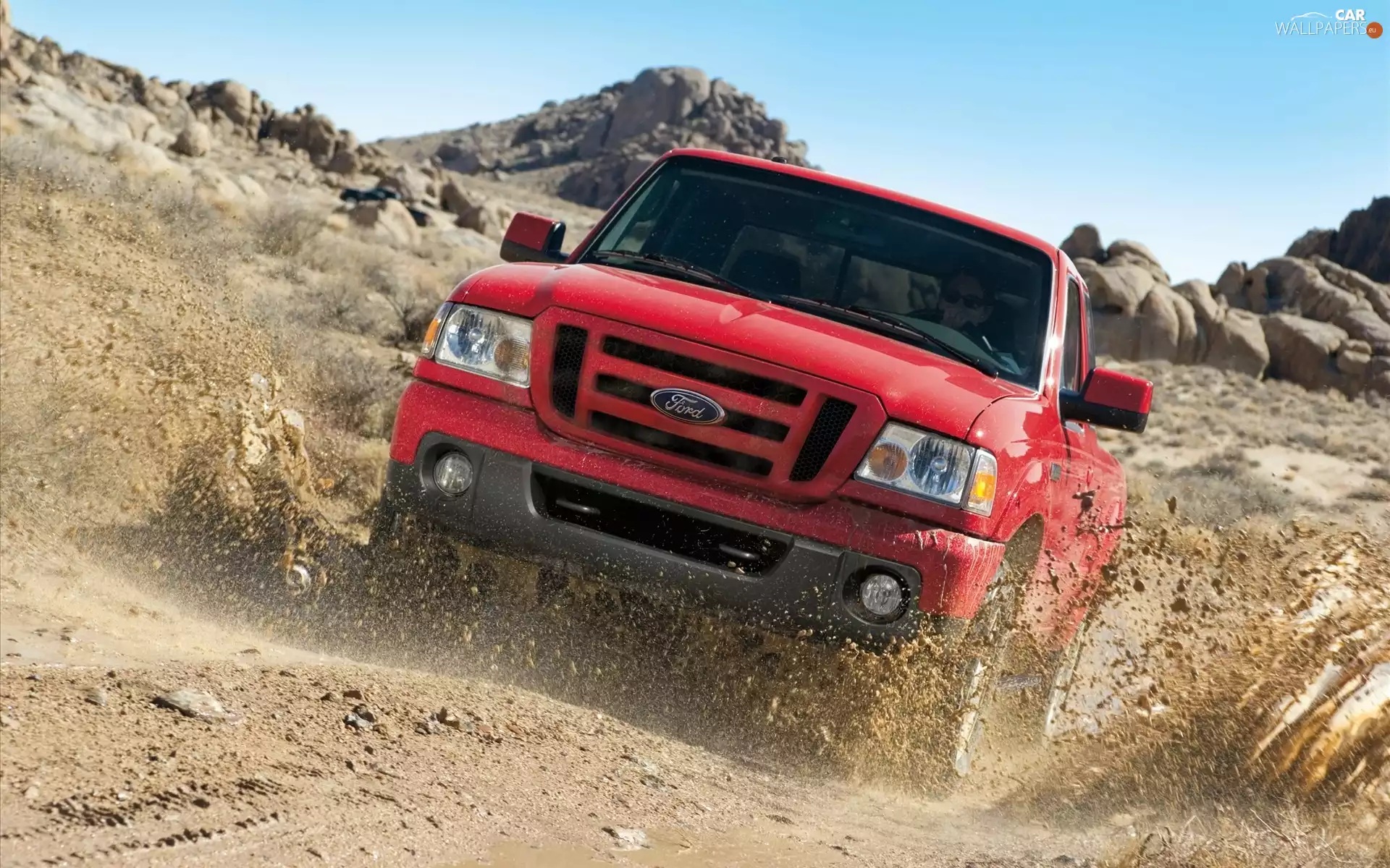 Ford F 150, Mud, Stones, Red