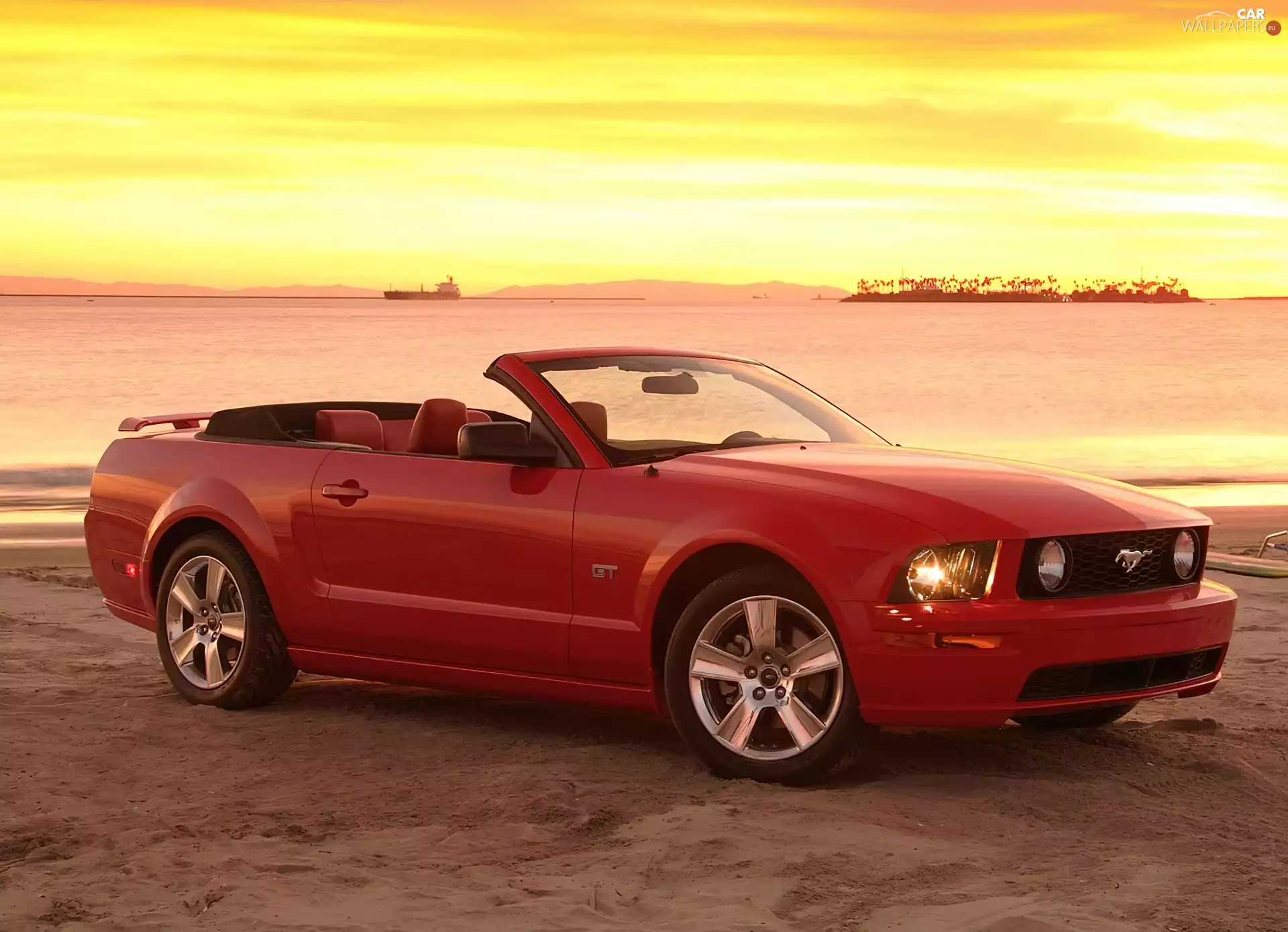 Cabrio, Red, Ford Mustang
