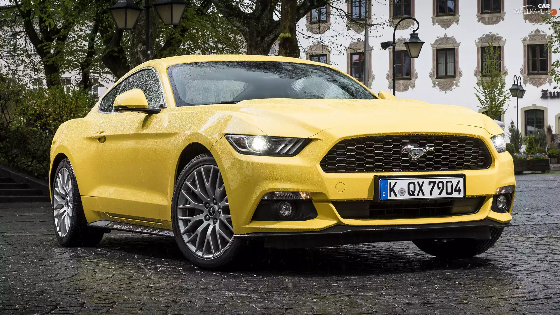 coupe, Yellow, Ford Mustang