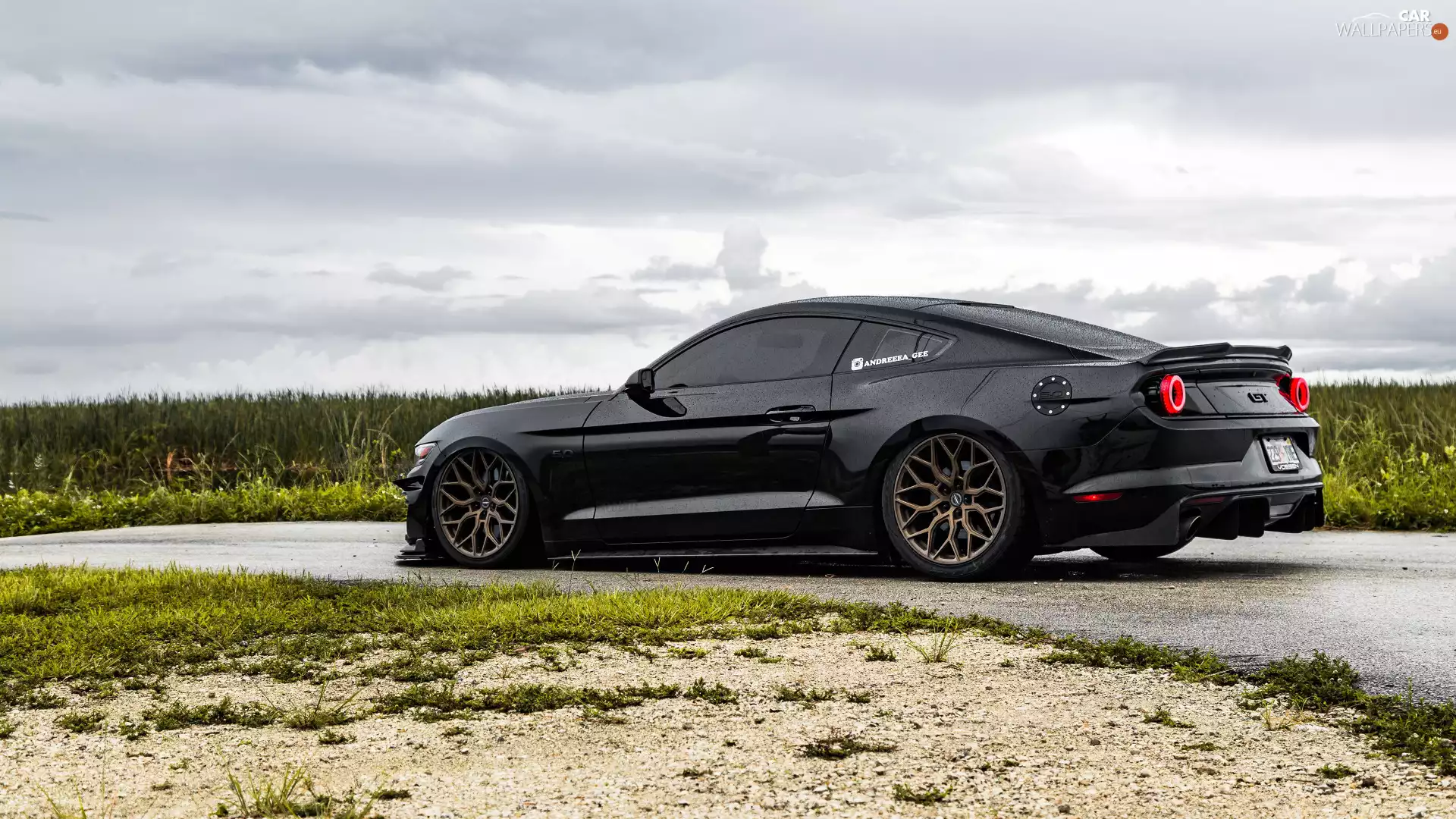side, Black, Ford Mustang