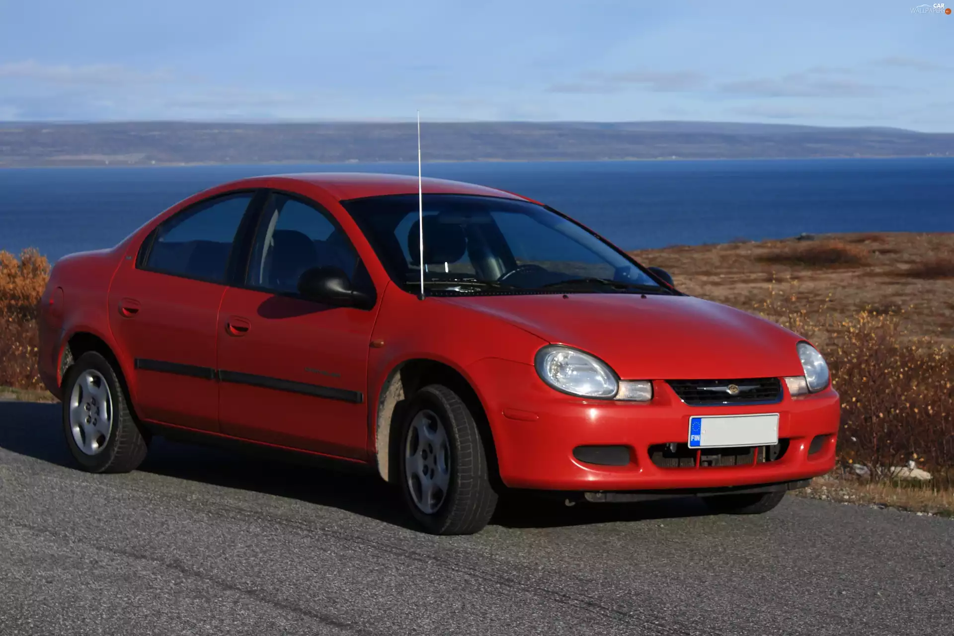 aerial, Red, Chrysler Neon