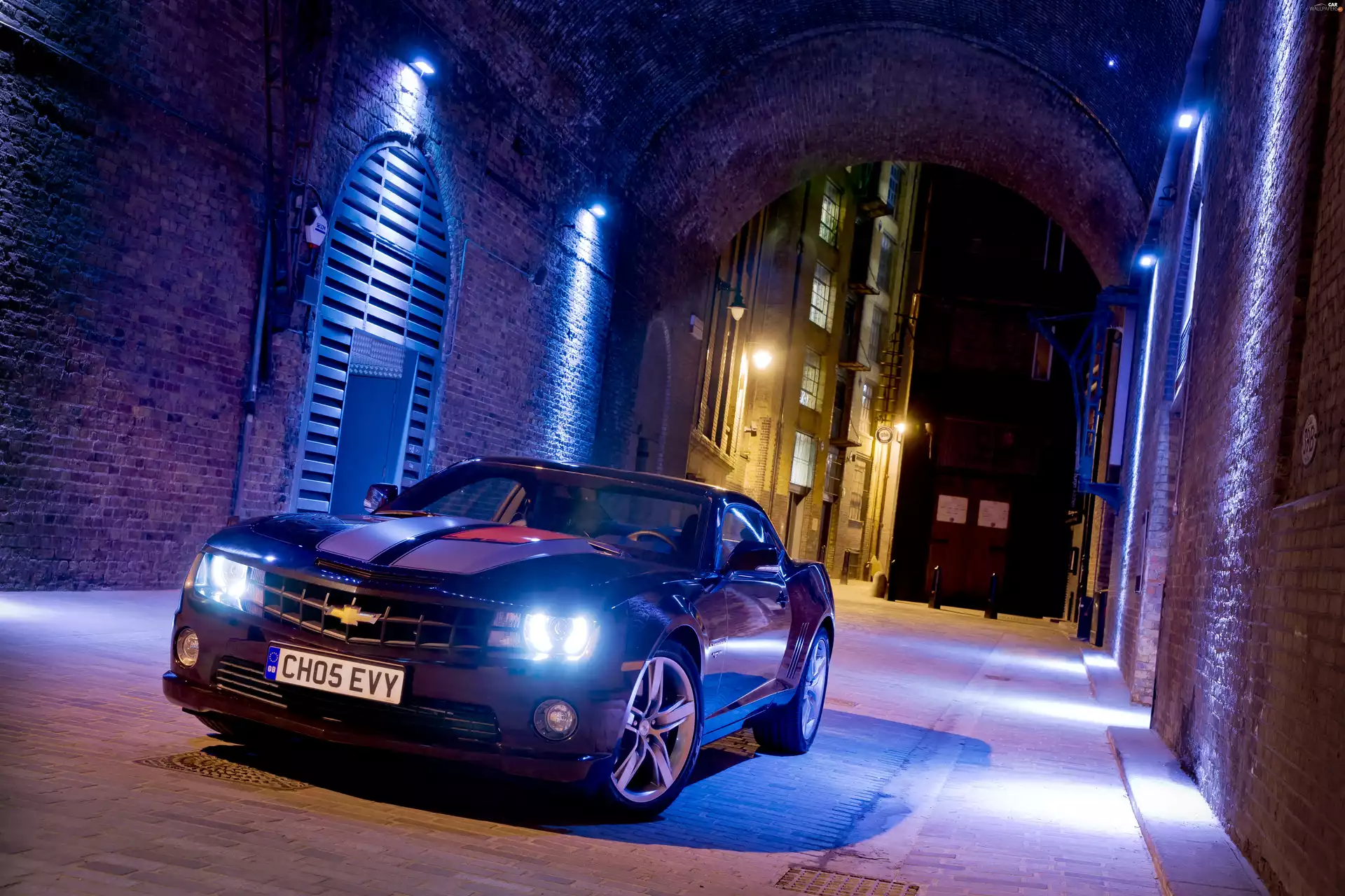 Street, Chevrolet Camaro, Night