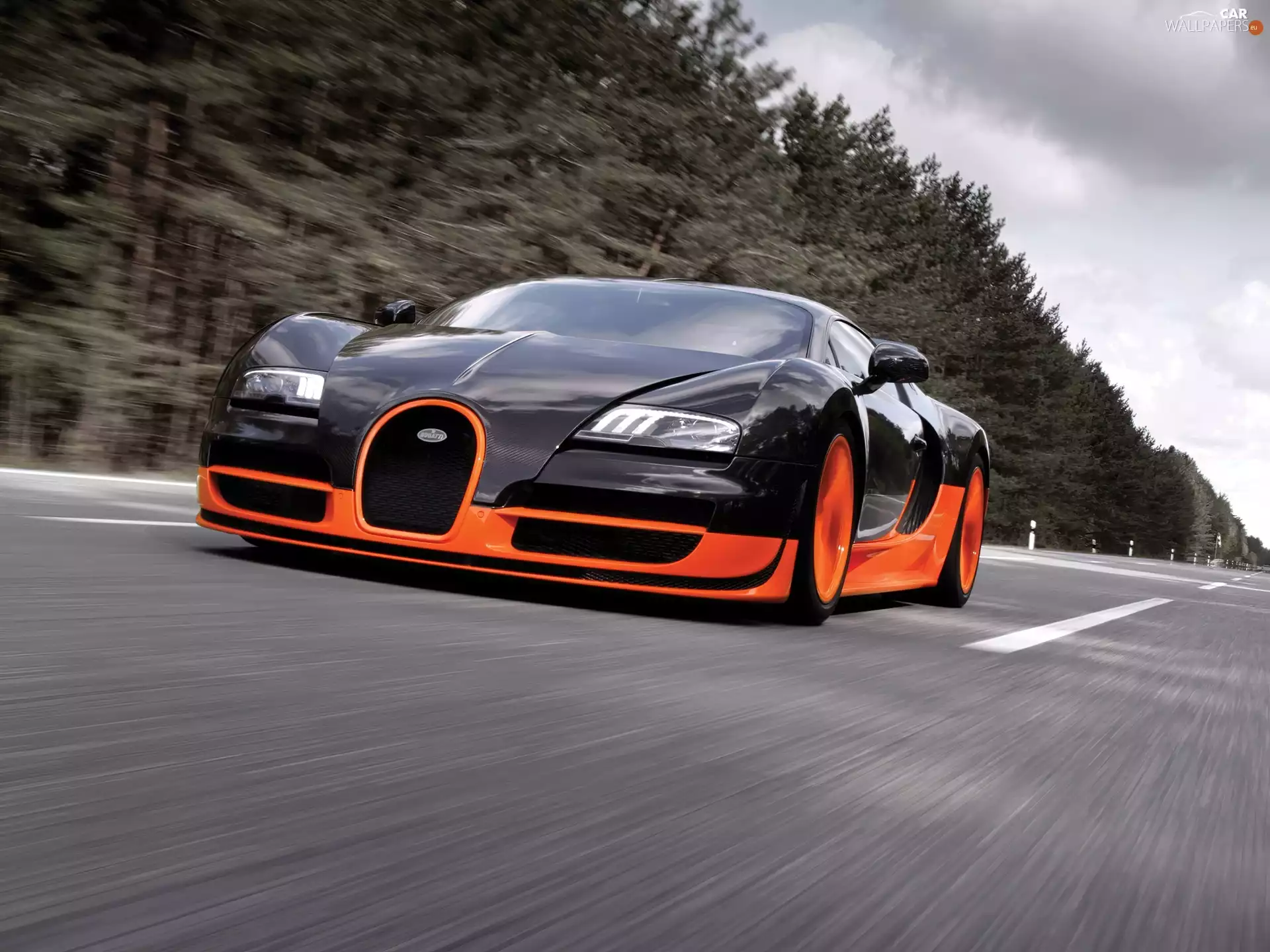 Bugatti Veyron, black, Orange