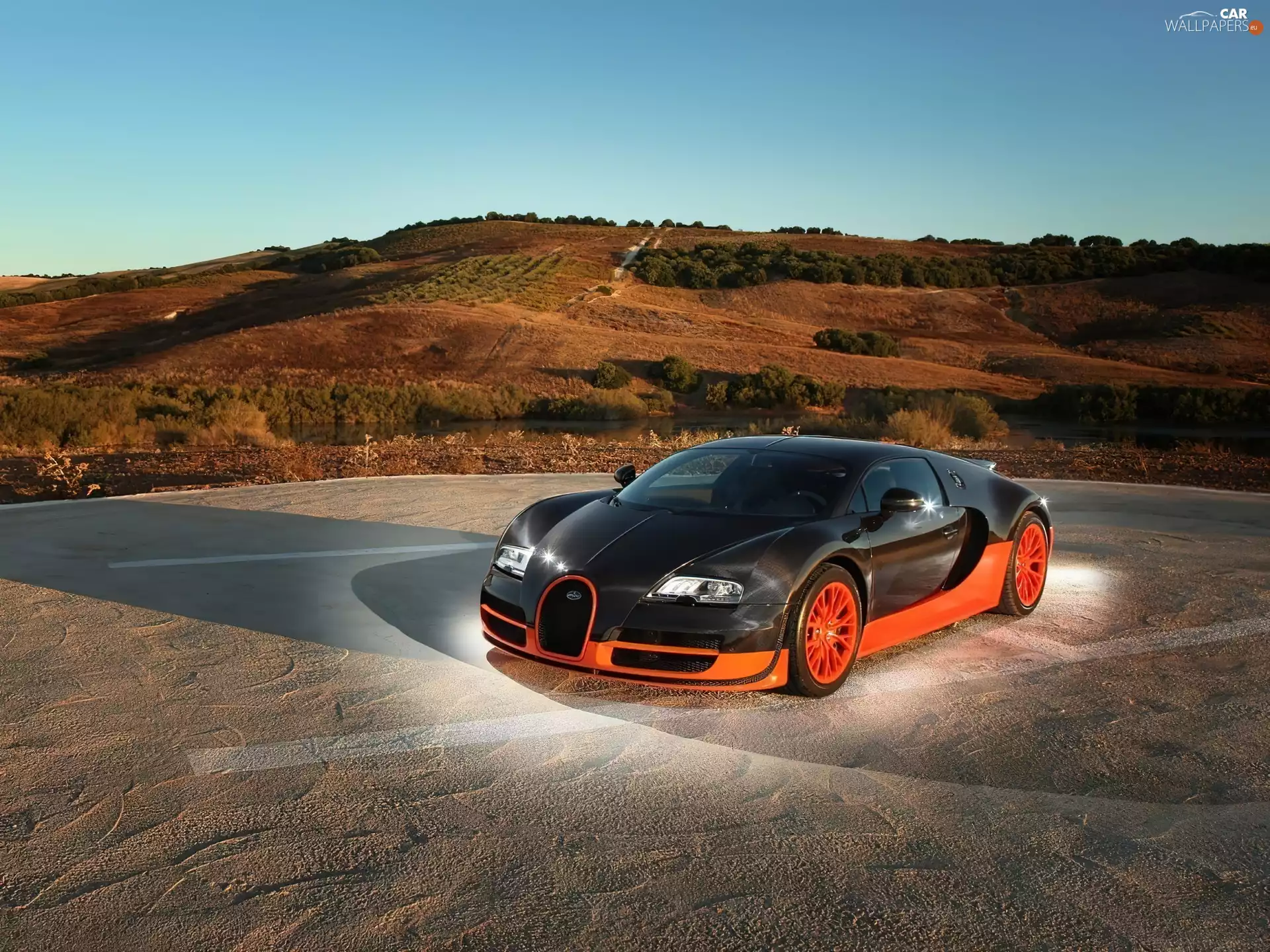Bugatti Veyron, black, Orange