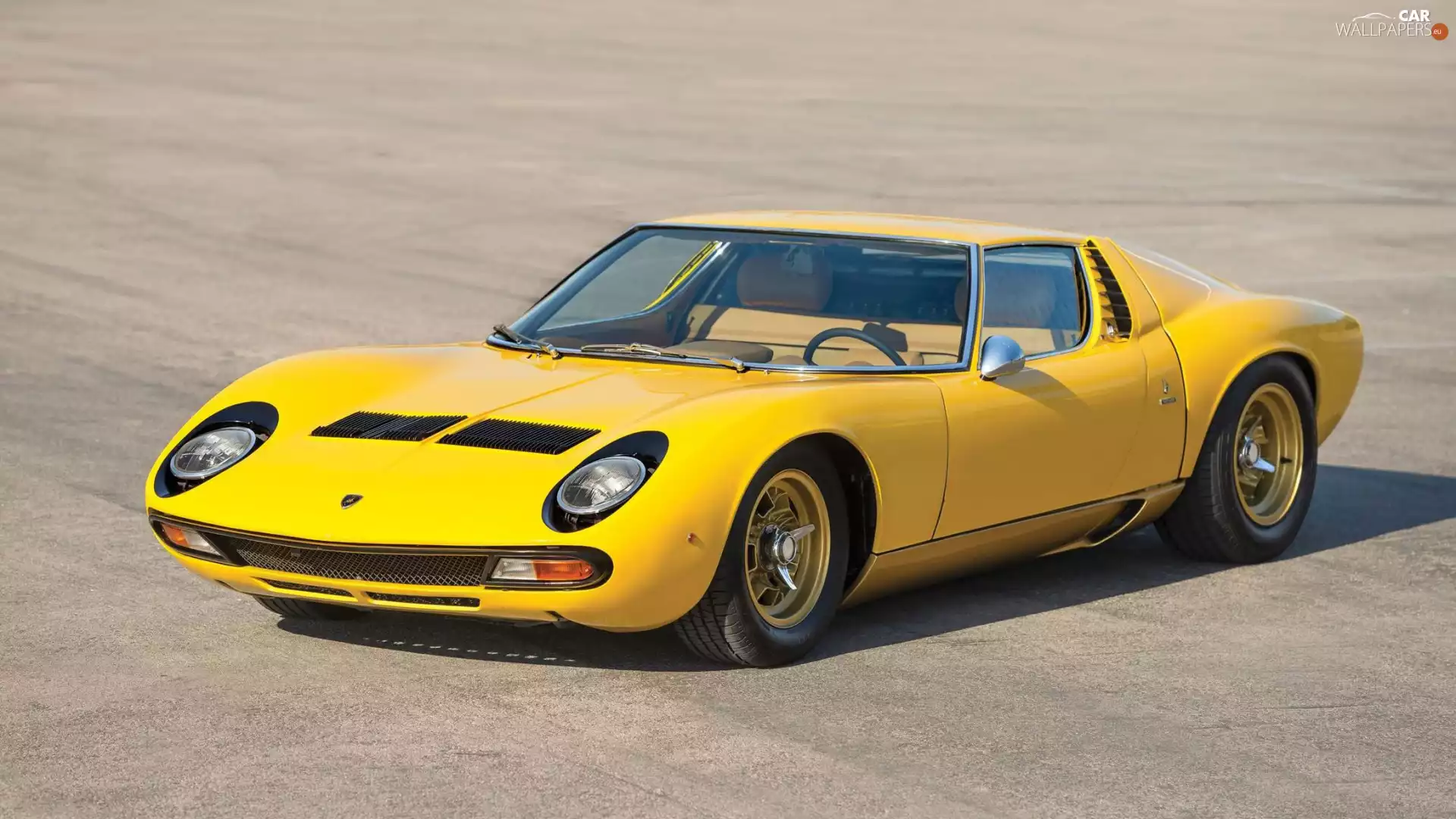 Yellow, Lamborghini Miura P400 SV, 1971, vintage
