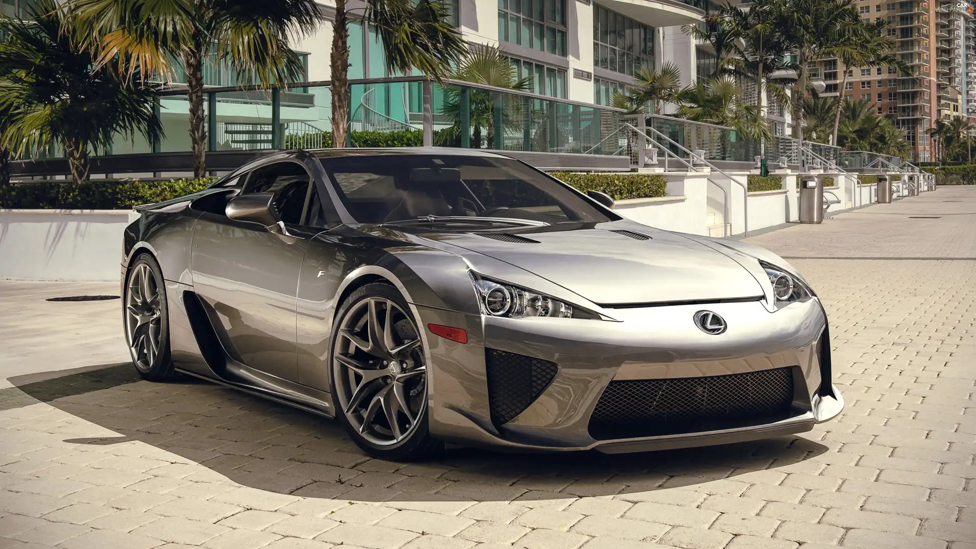 Lexus, buildings, Palms, LFA