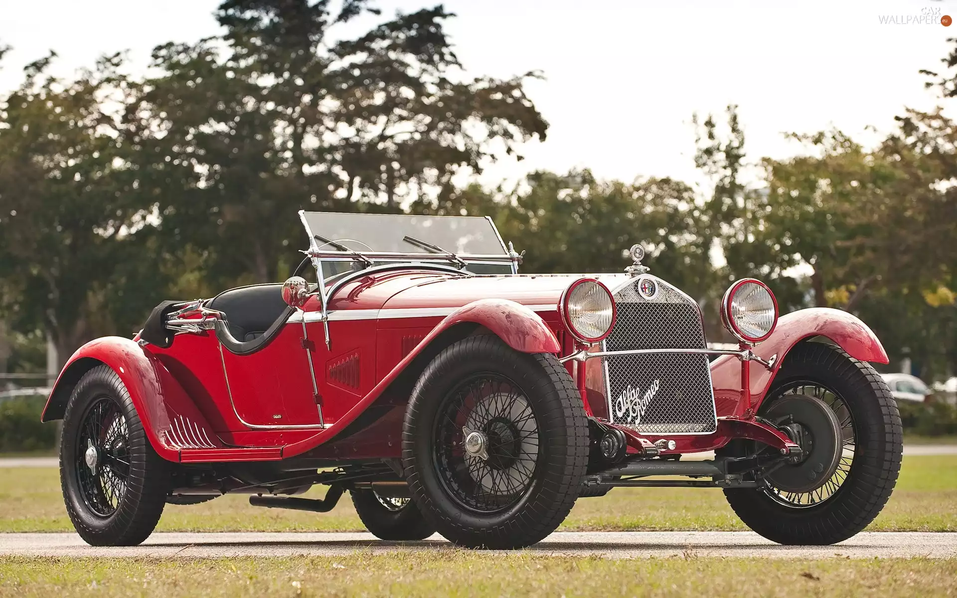 trees, viewes, antique, Park, Alfa Romeo