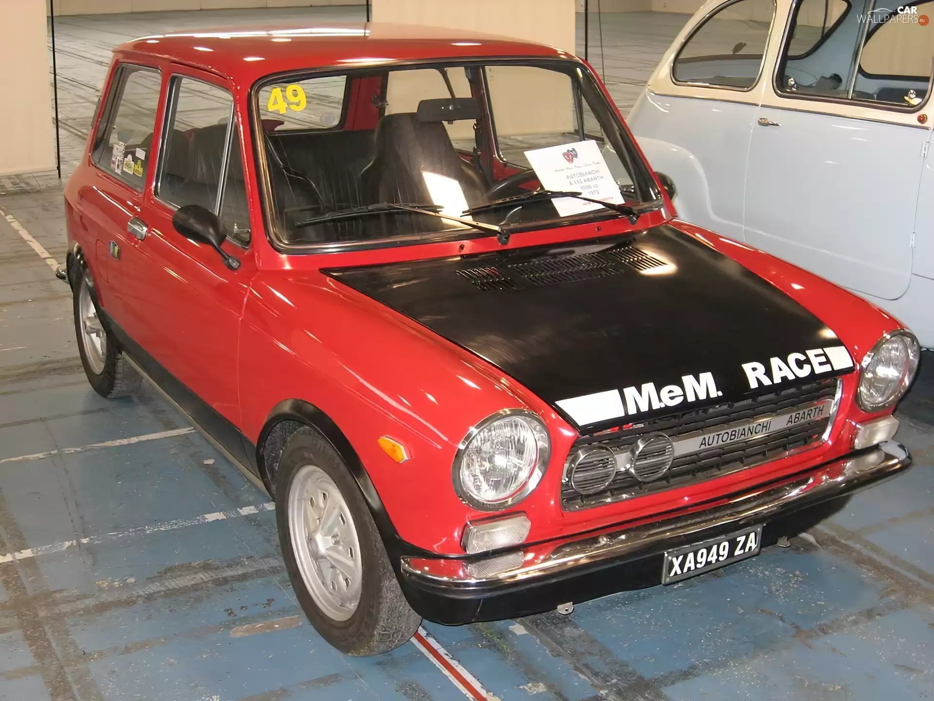 Red, the roof, parking, Autobianchi A112