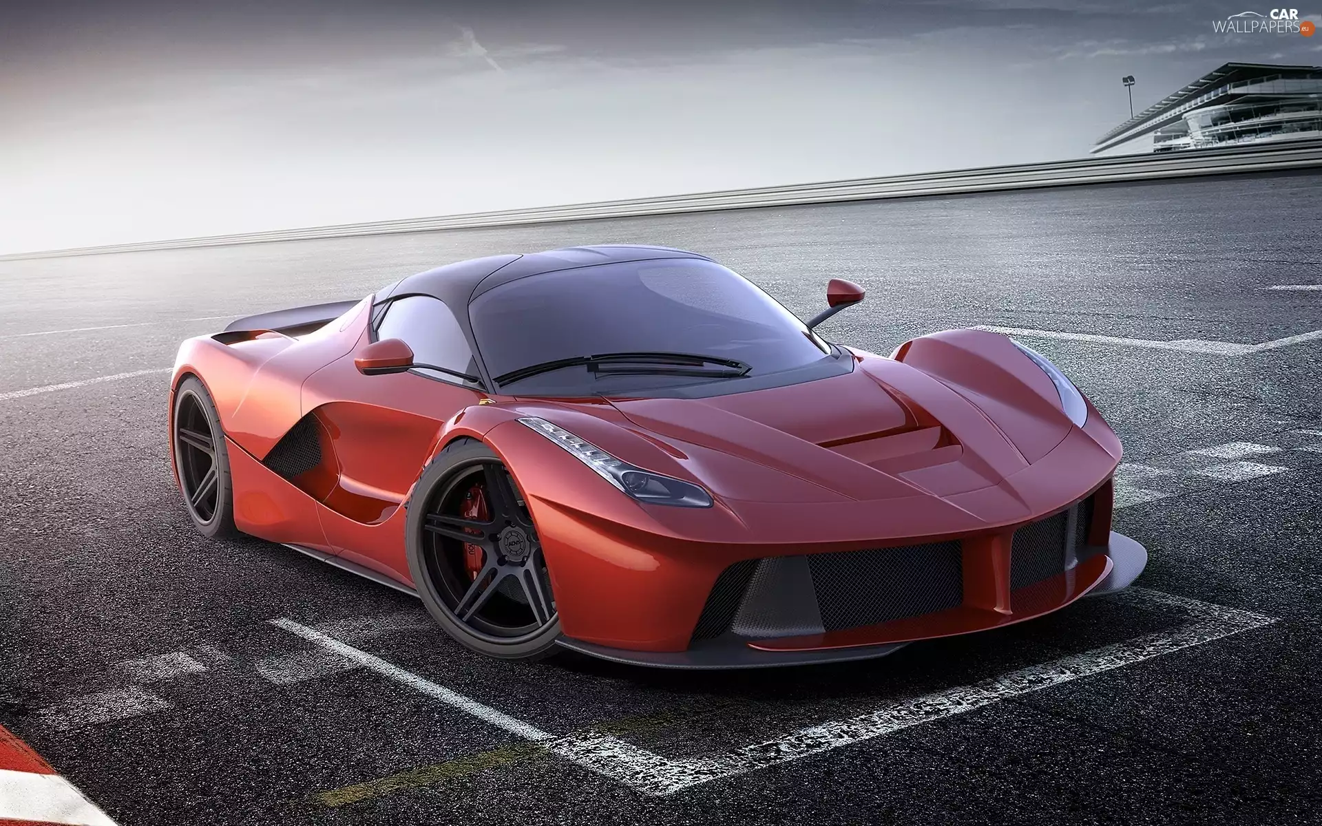 parking, Red, LaFerrari