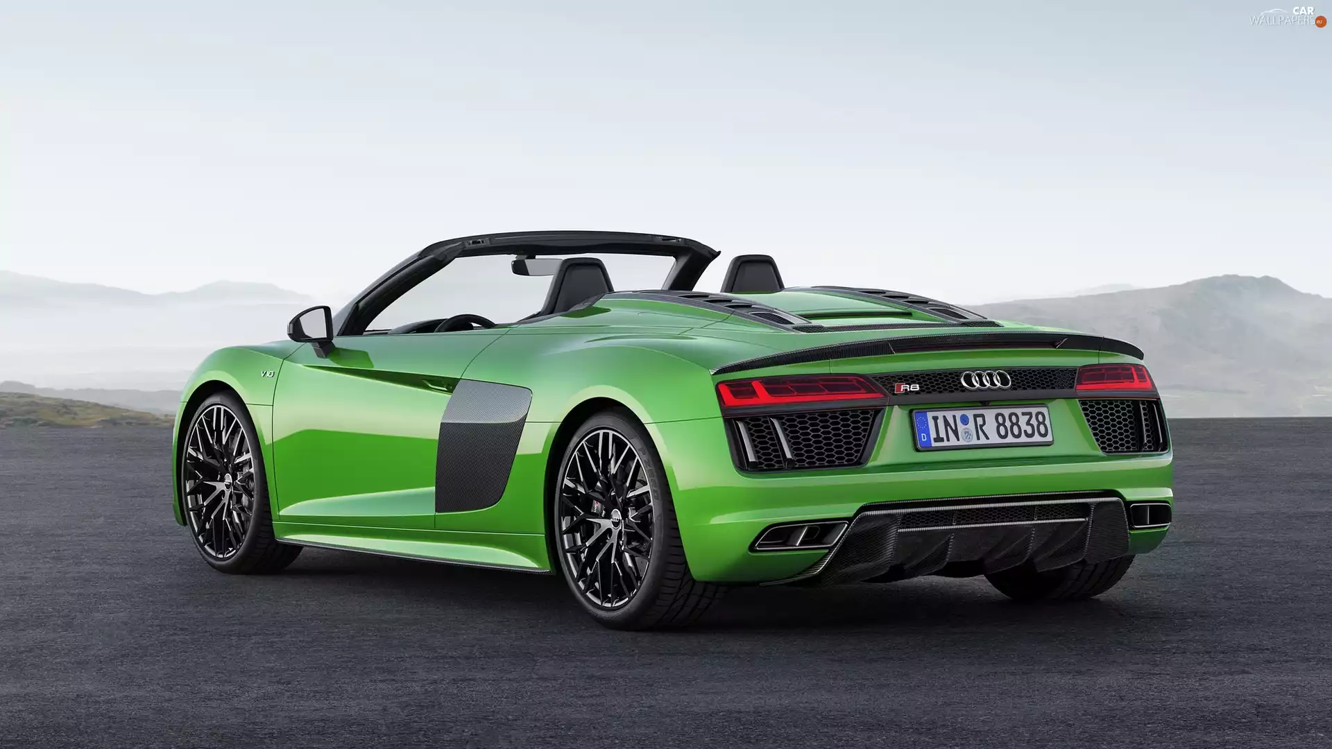 2017, green ones, Audi R8 Spyder V10 Plus