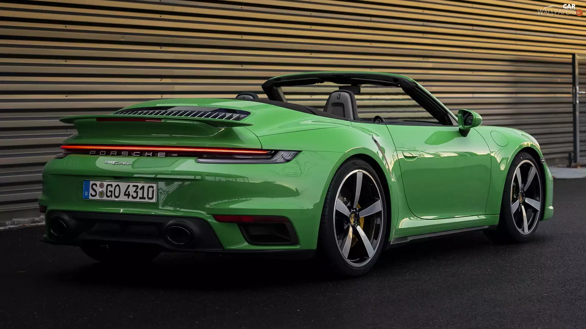 Cabriolet, green ones, Porsche 911 Turbo