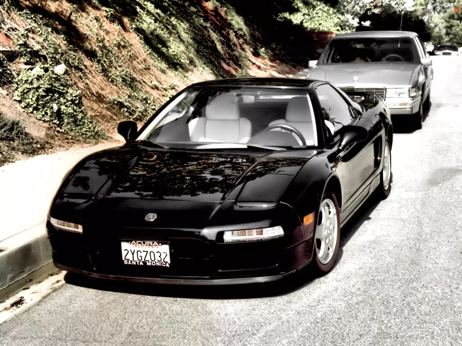 black, USA, sign-post, Acura NSX