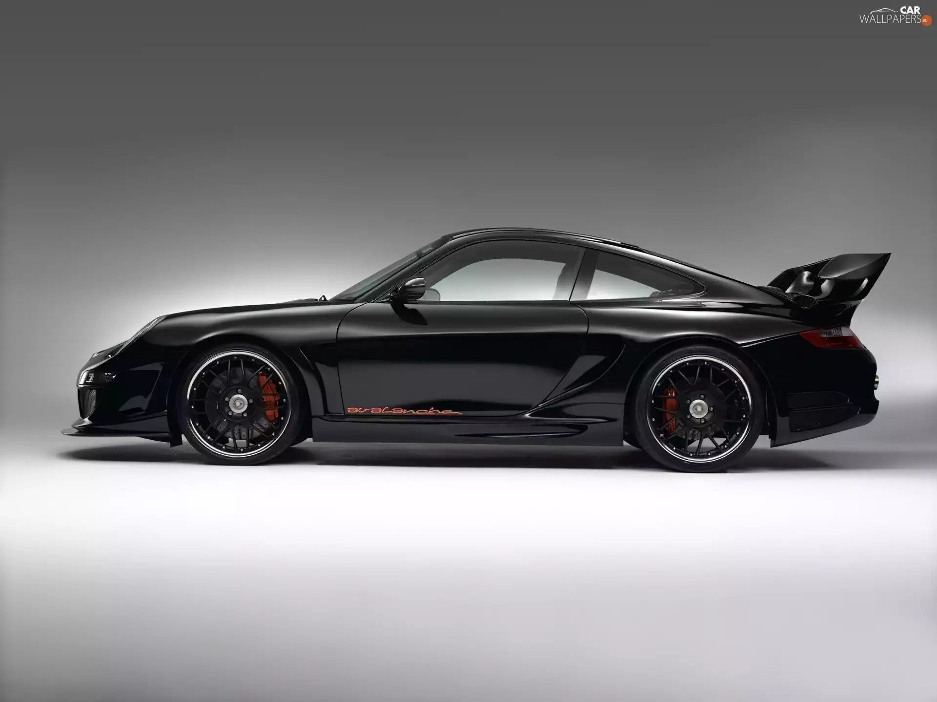 Left Profile, Black, Porsche 911