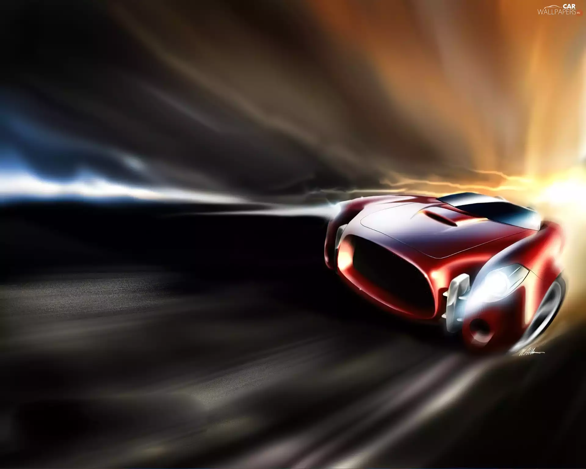 sun, motor car, luminosity, ligh, Red, flash, Prototype