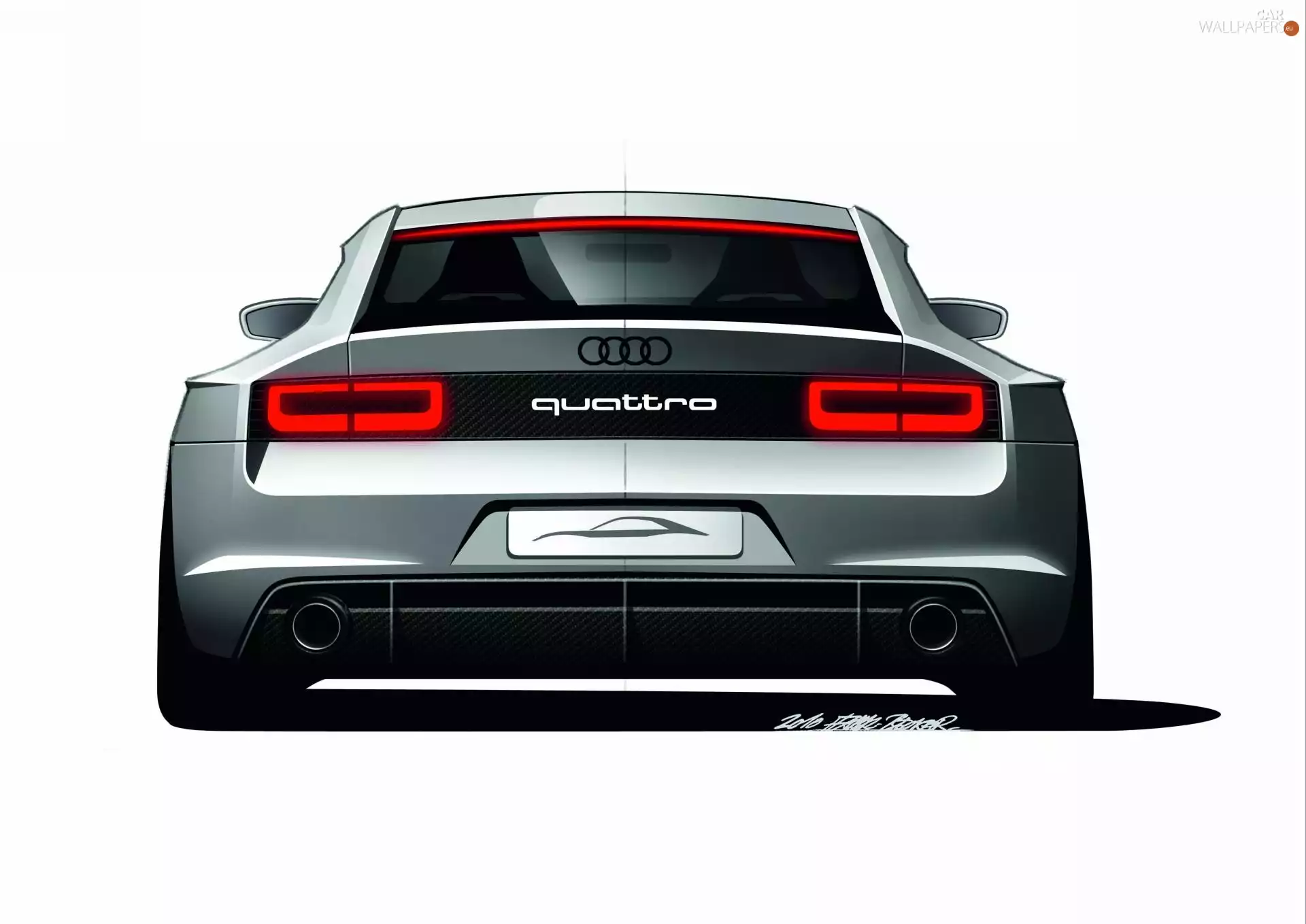graphics, Back, Audi Quattro