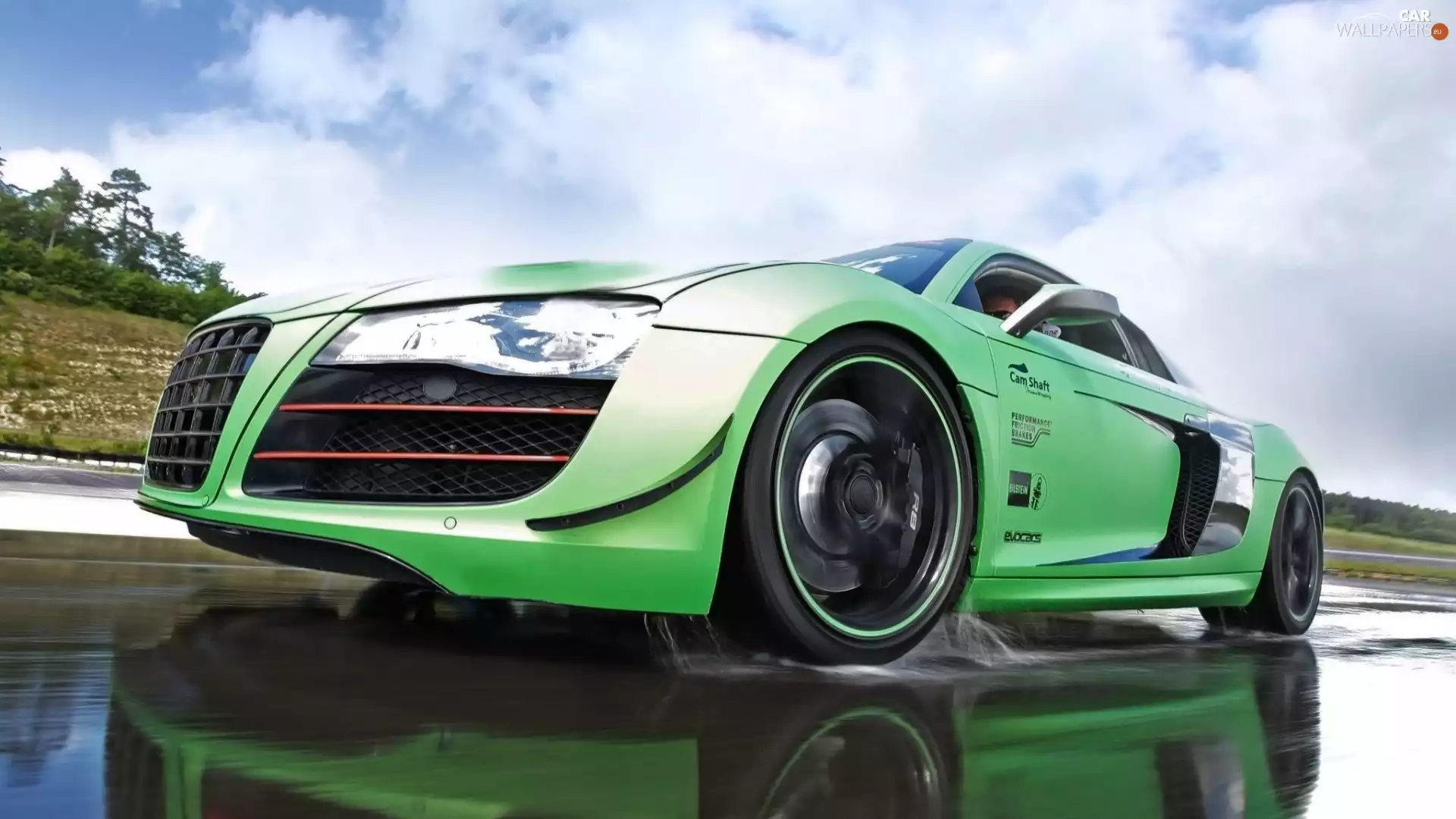green ones, Audi, R8, motor car