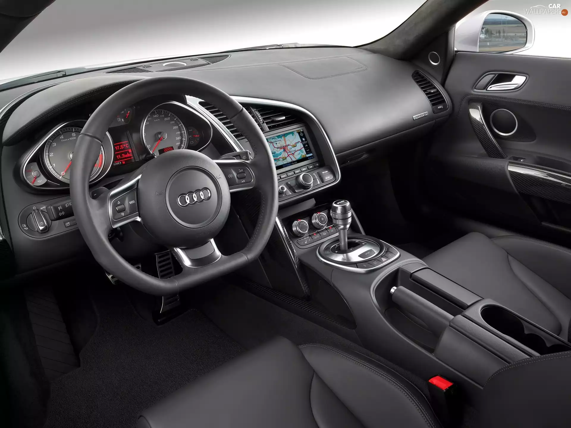 Audi R8, flattened, driver, interior