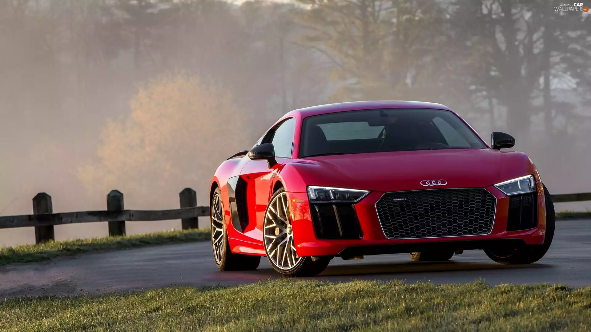 2016, Red, Audi R8 V10 Plus Coupé 5.2 FSI S Tronic Quattro