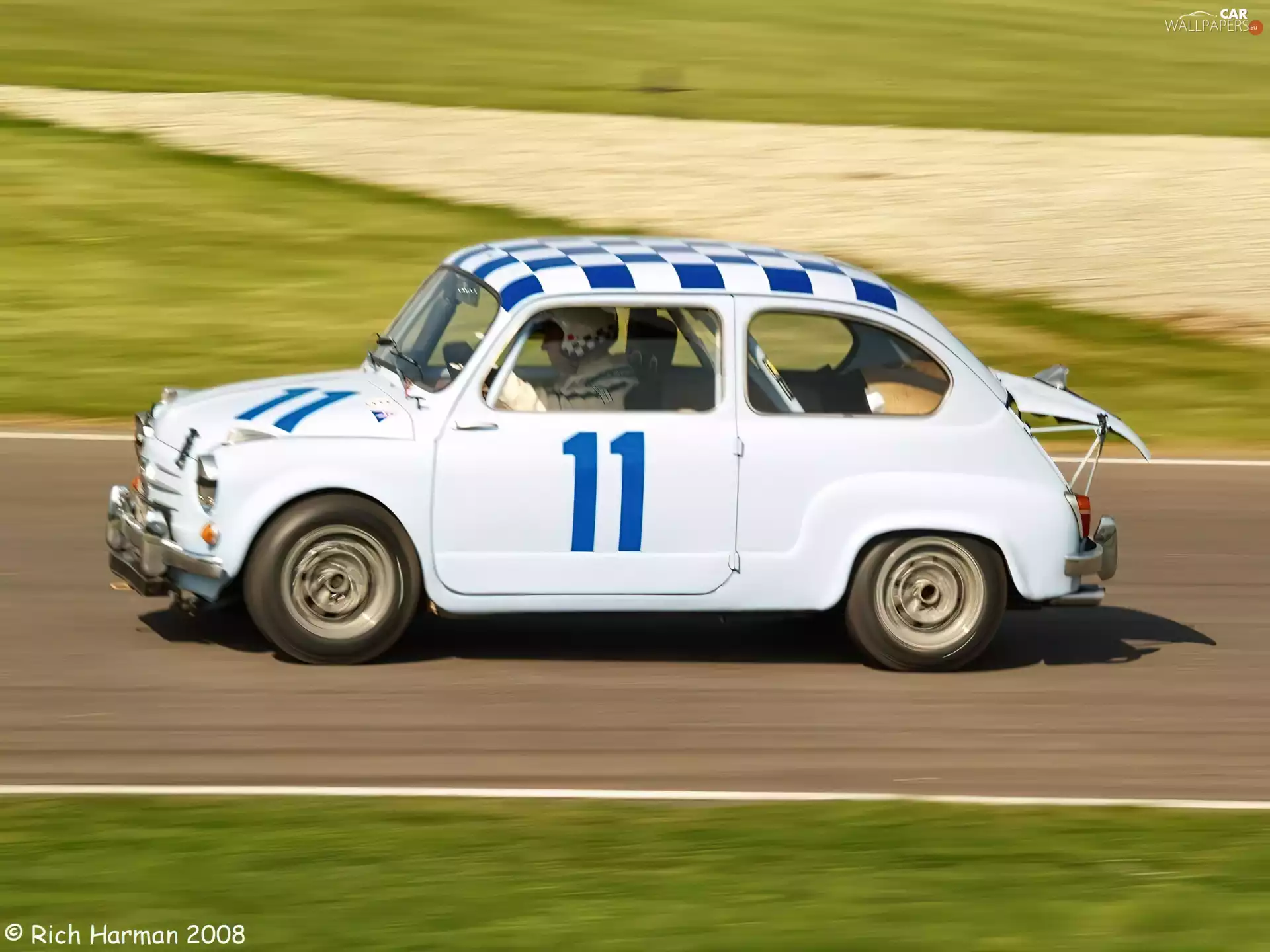 checkerboard, Abarth 600, race