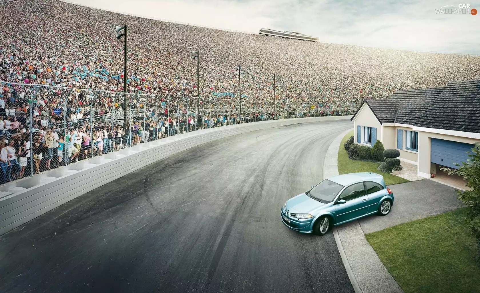 track, Automobile, house, race