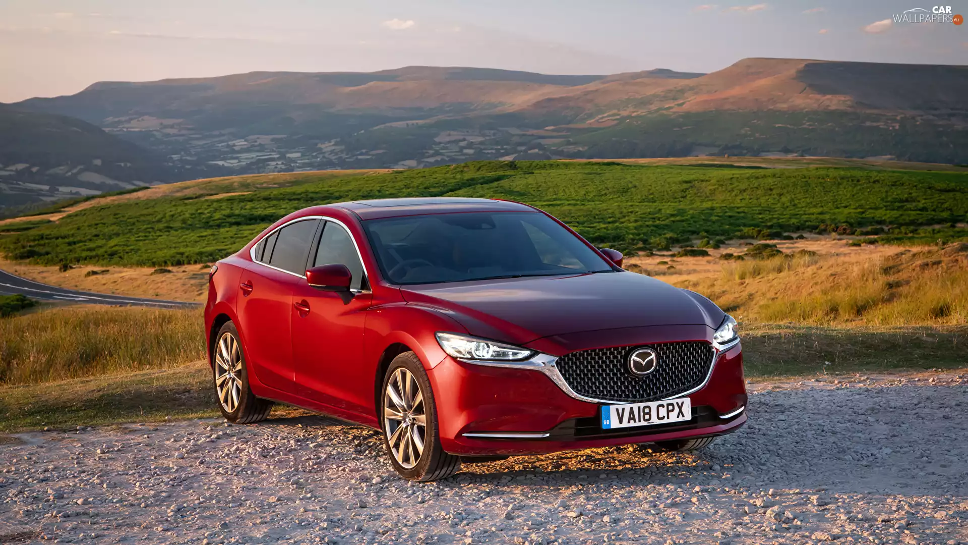 Mountains, red hot, Mazda 6
