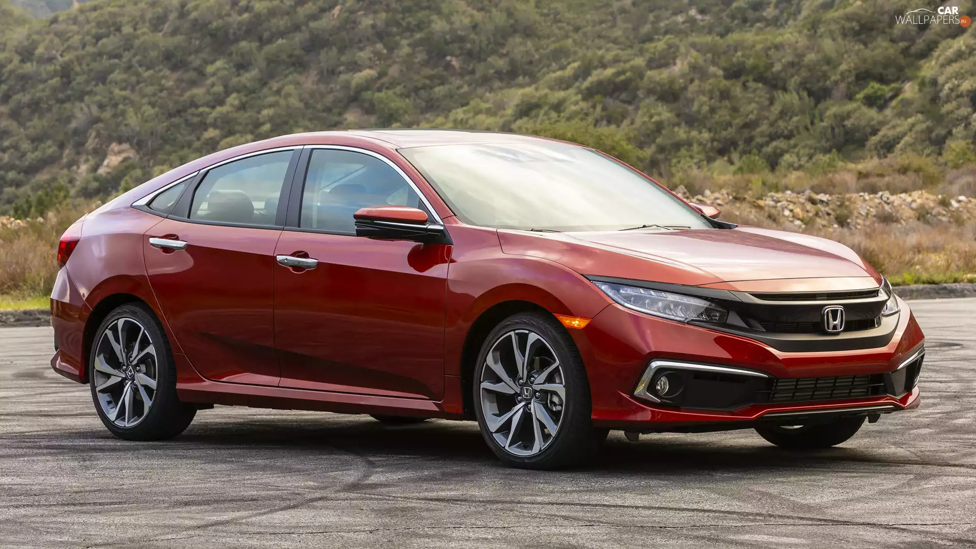 Sedan, red hot, Honda Civic