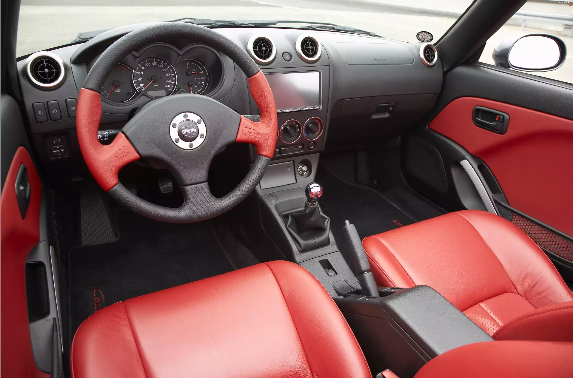 interior, Daihatsu Copen, Red