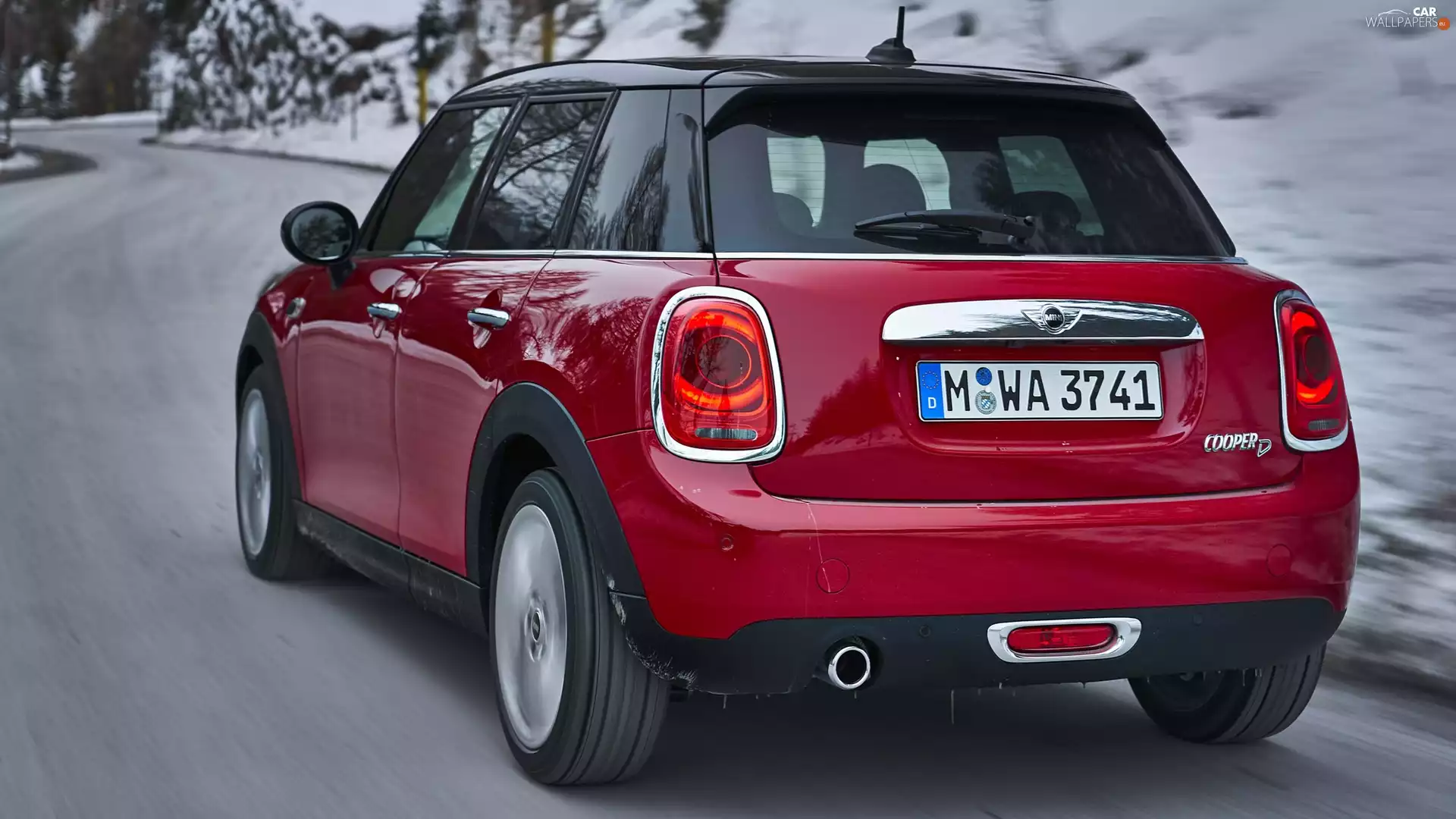 Back, Way, Mini Cooper D DCT, 2017, Red